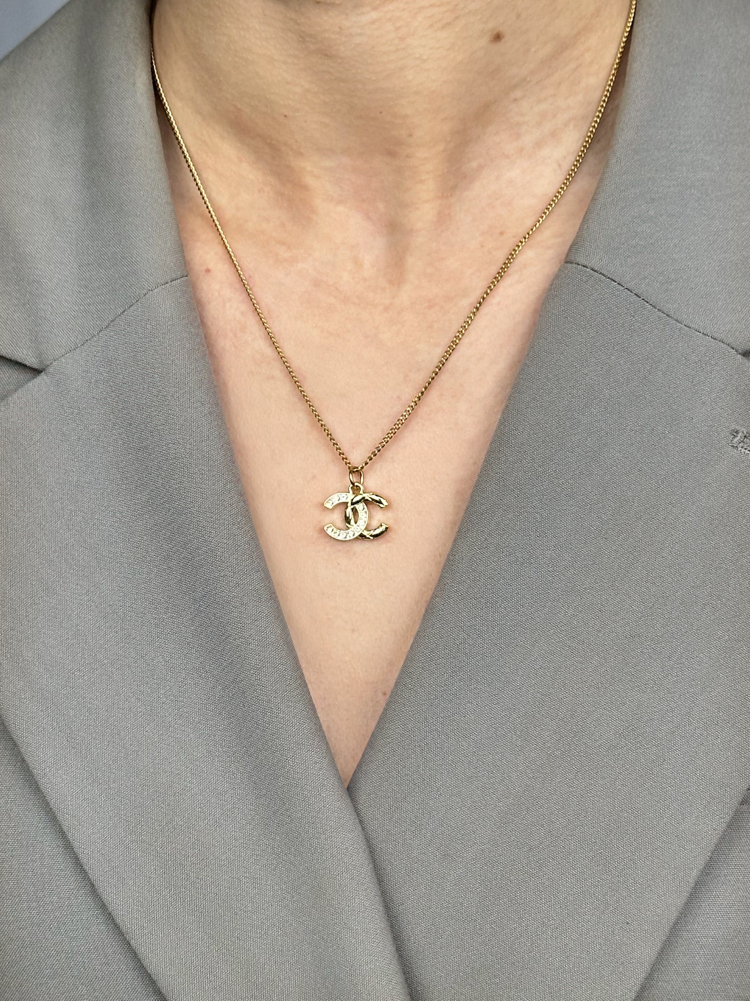 Chanel Matelassé Strass Necklace