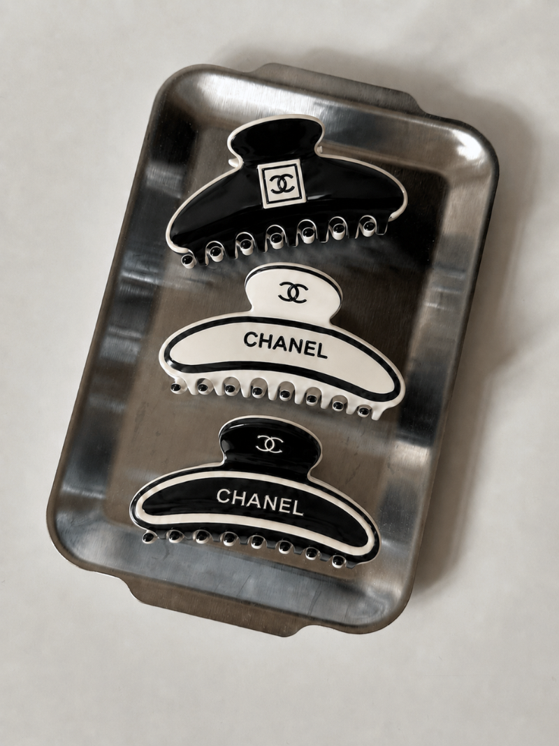 Chanel Black Curved Hair Clip
