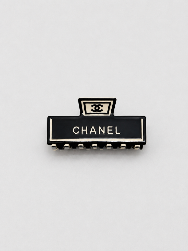 Chanel Black Rectangular Hair Clip