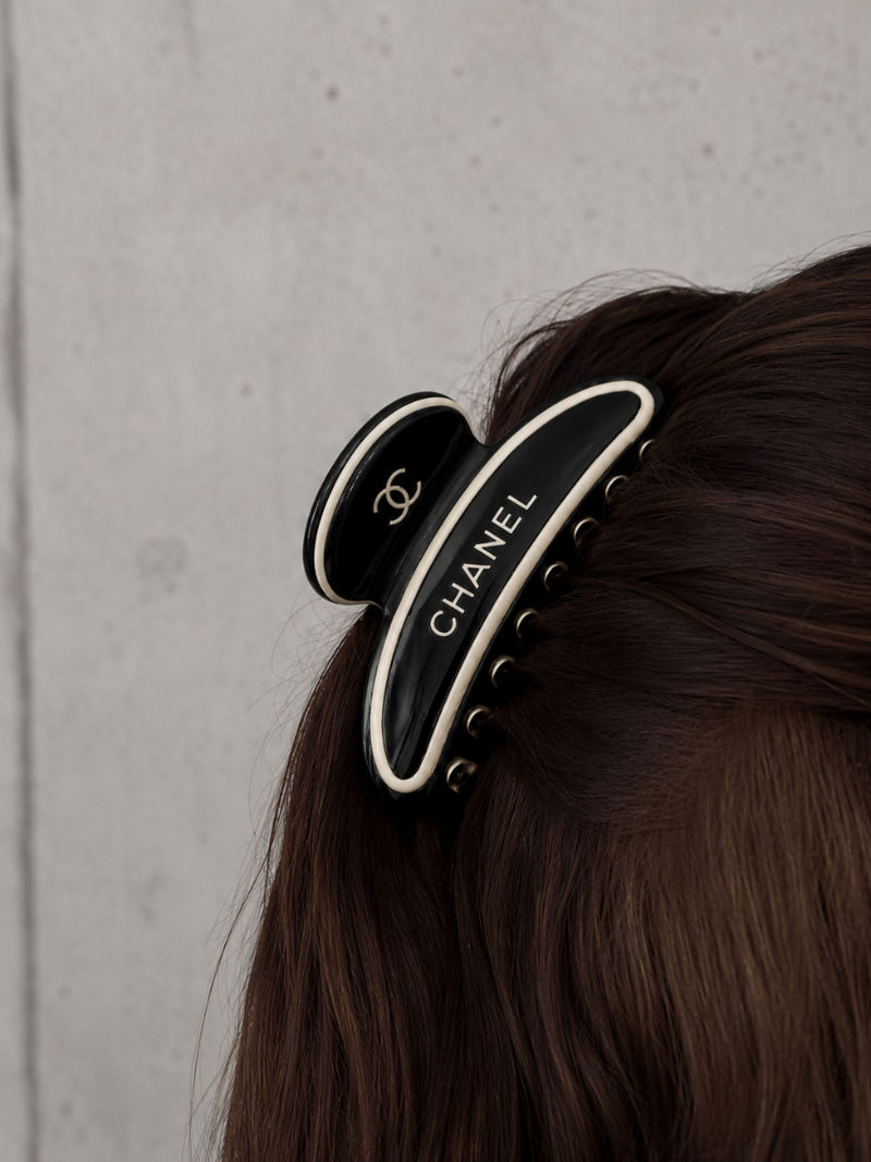 Chanel Black Curved Hair Clip