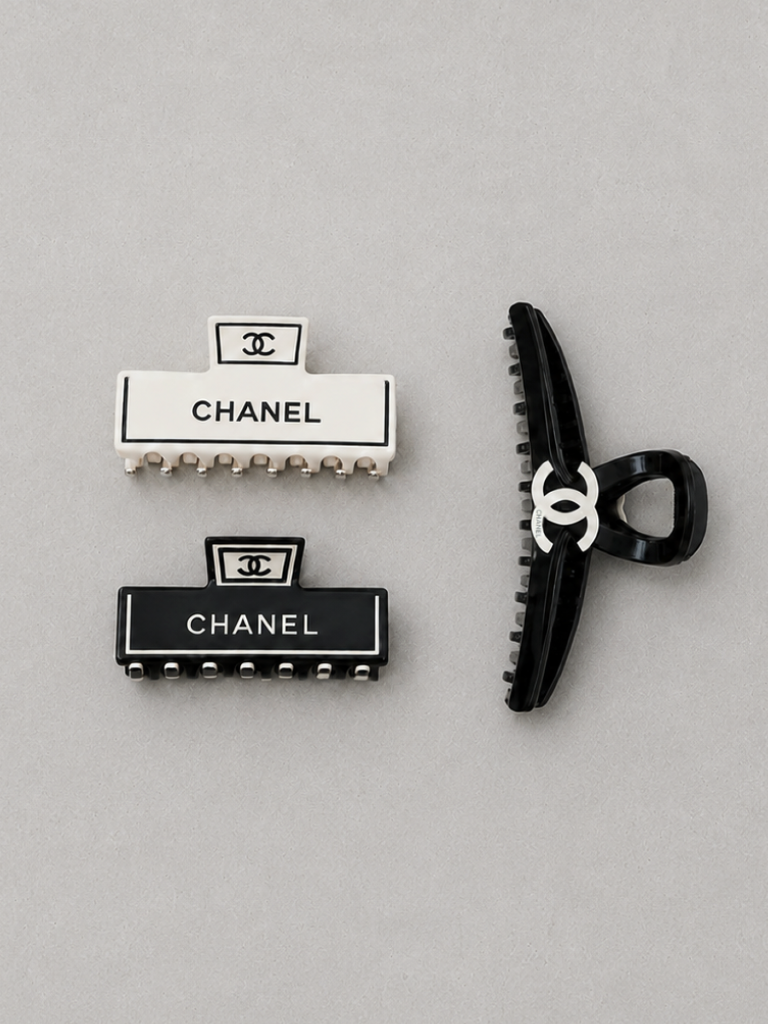 Chanel Black Rectangular Hair Clip