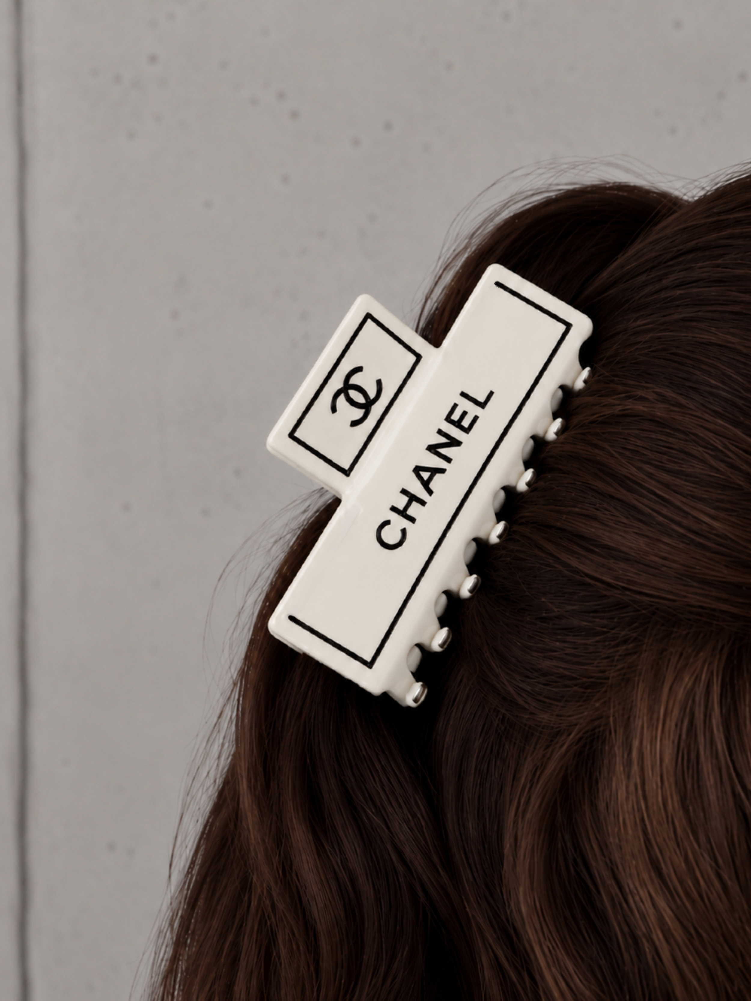 Chanel Ivory Rectangular Hair Clip