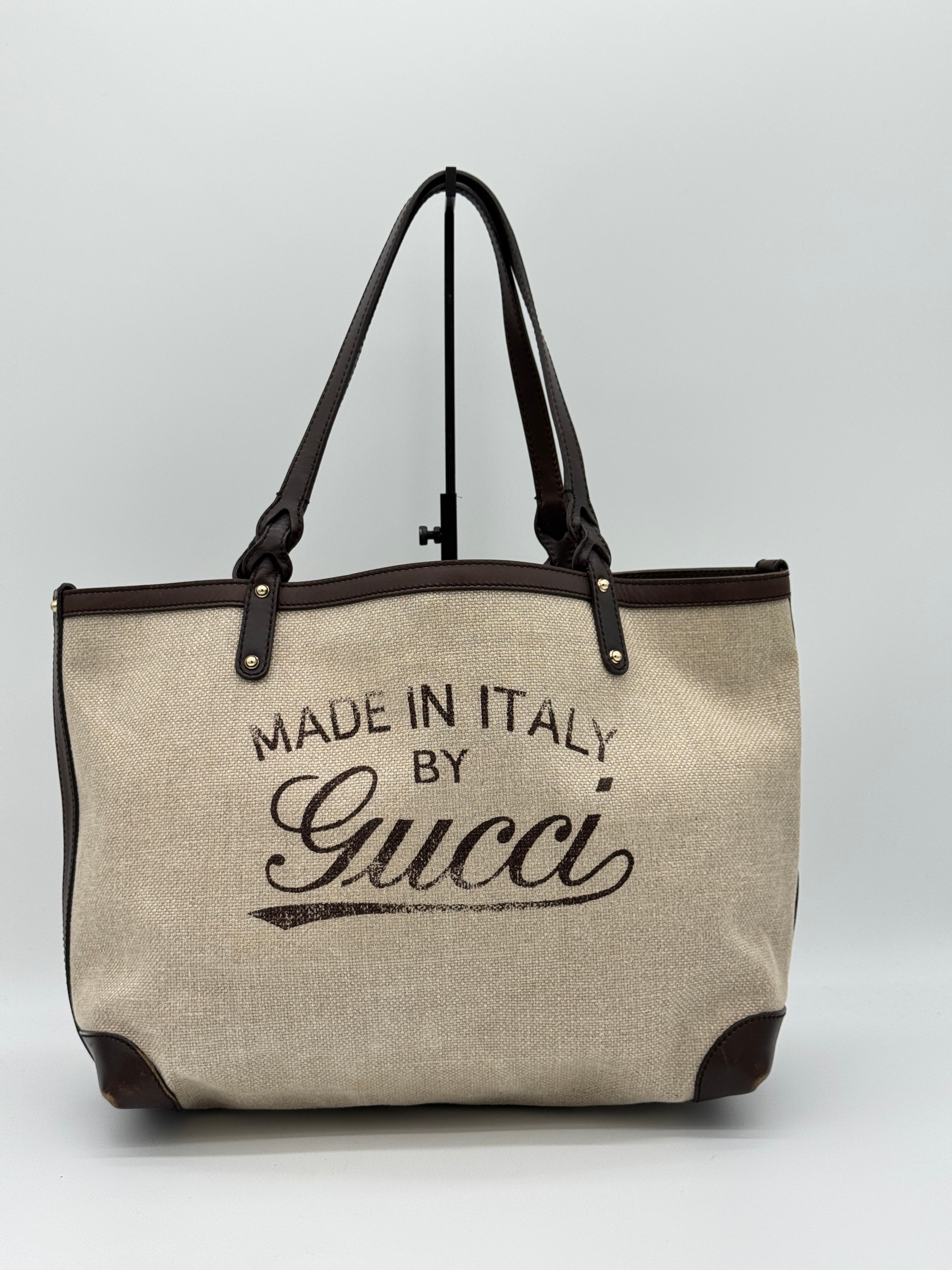 Gucci Craft Canvas Tote Bag