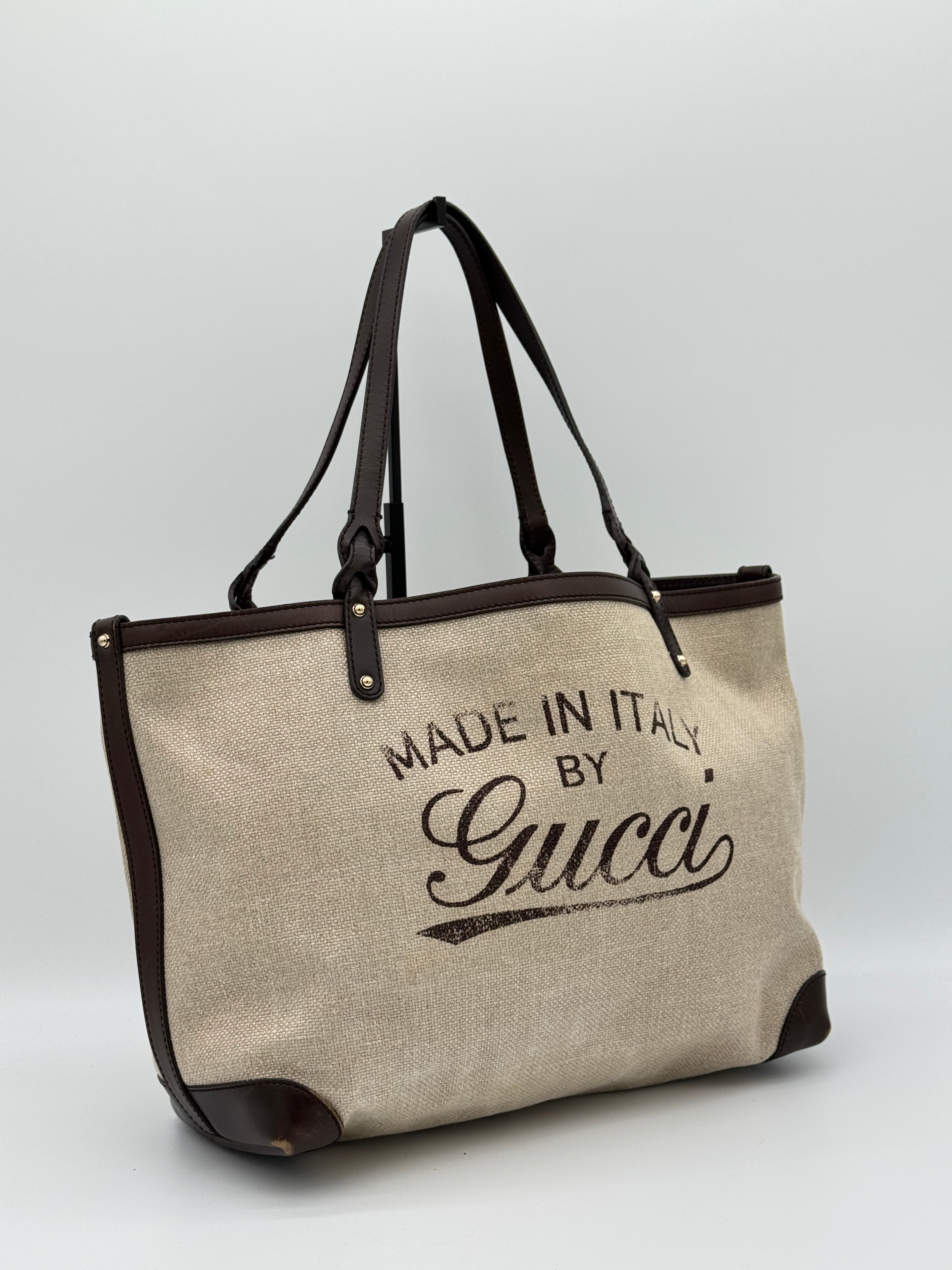 Gucci Craft Canvas Tote Bag
