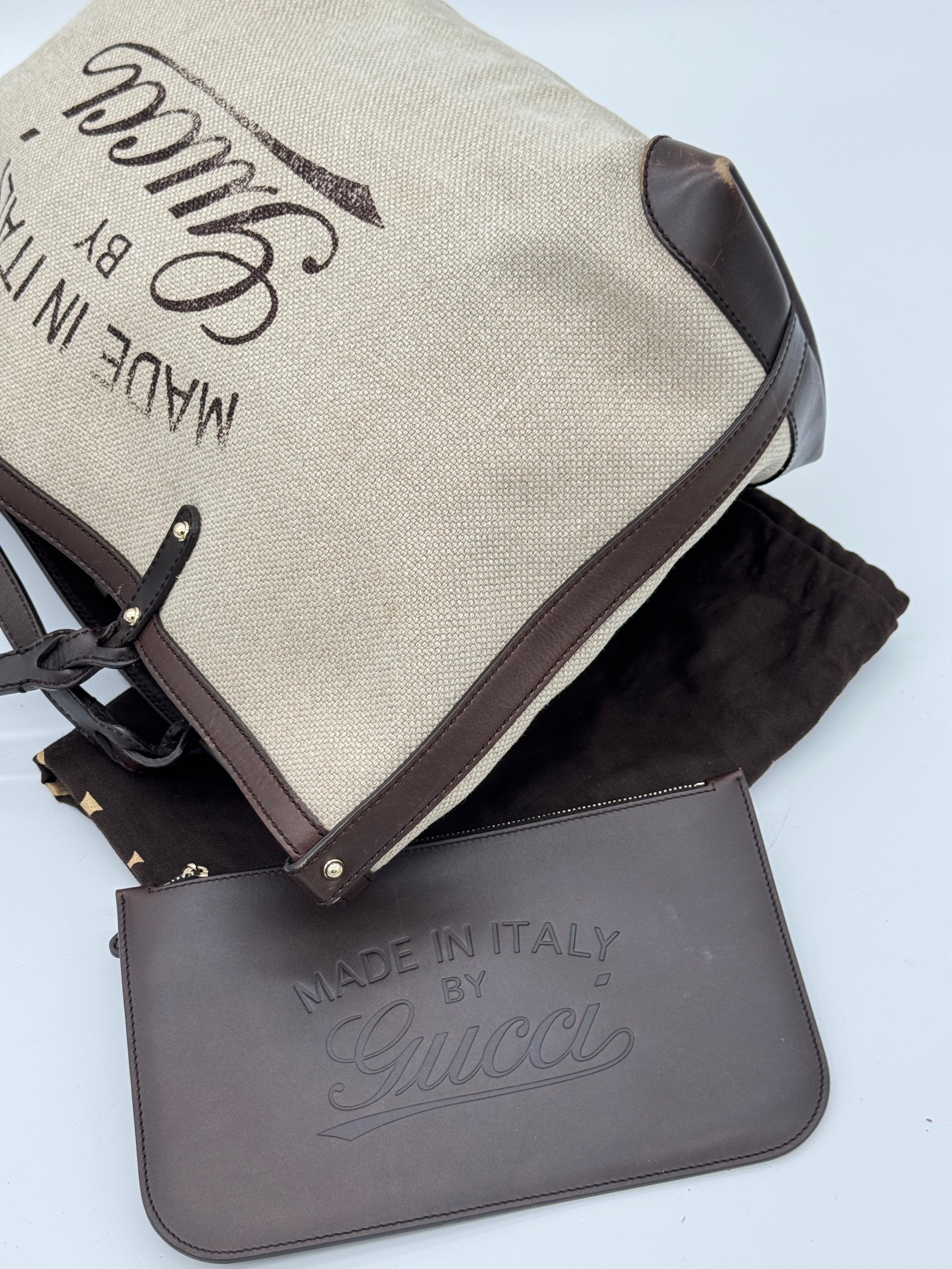 Gucci Craft Canvas Tote Bag