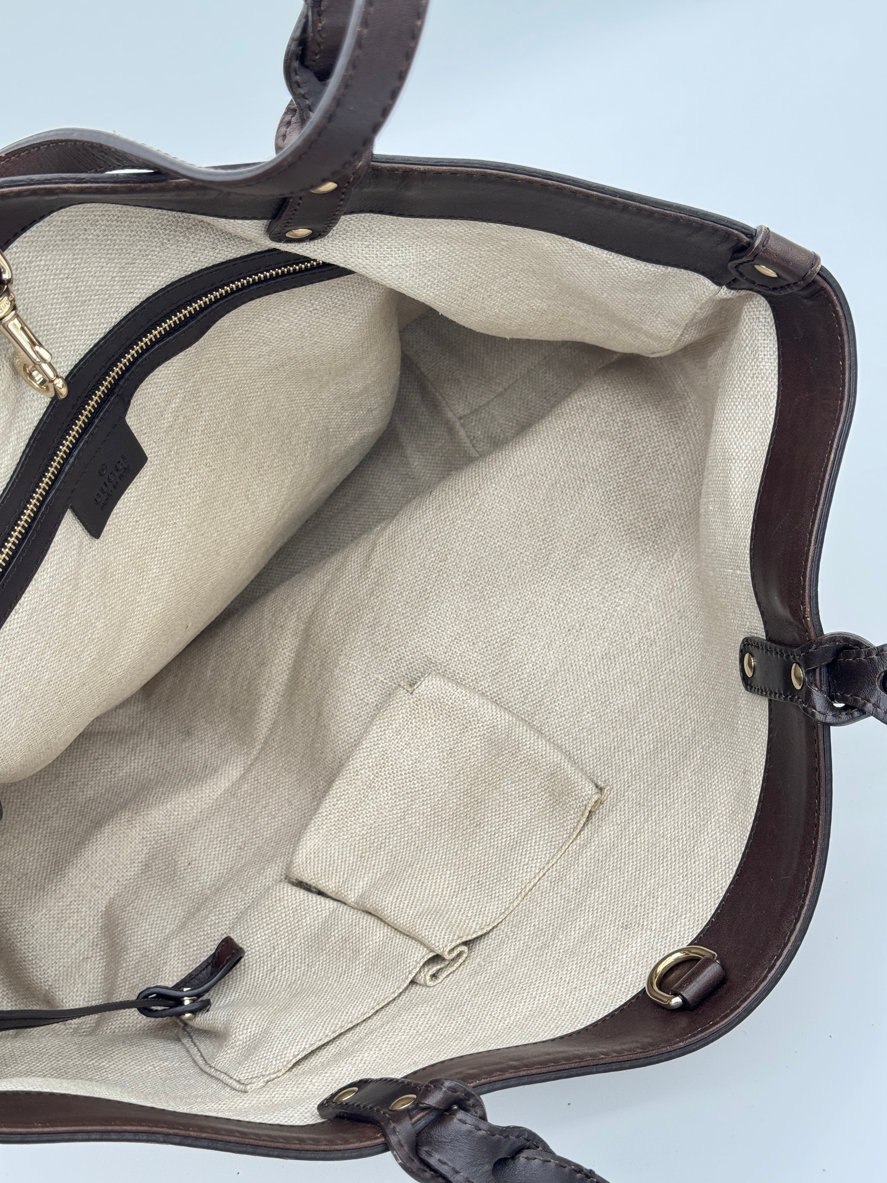 Gucci Craft Canvas Tote Bag