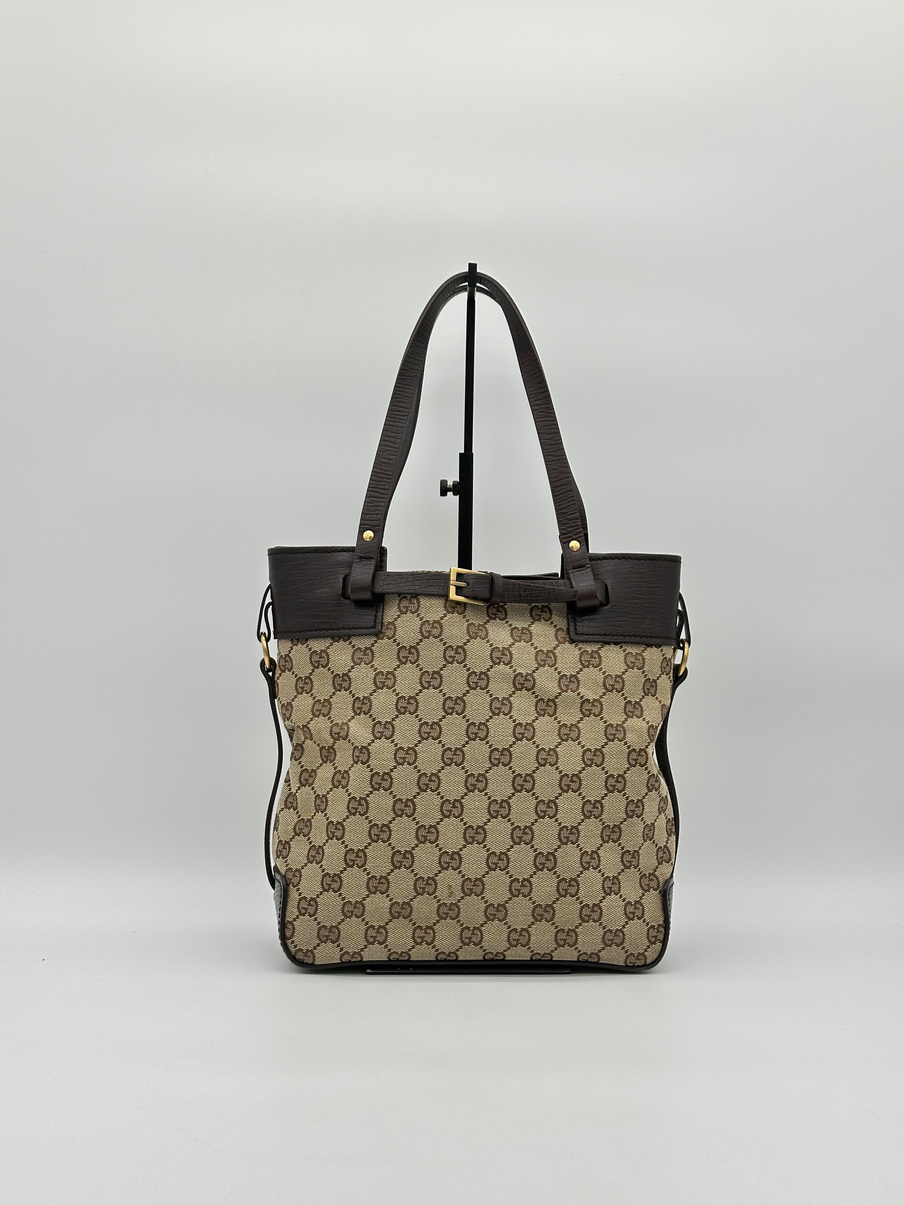 Gucci Canvas Belted Tote Bag