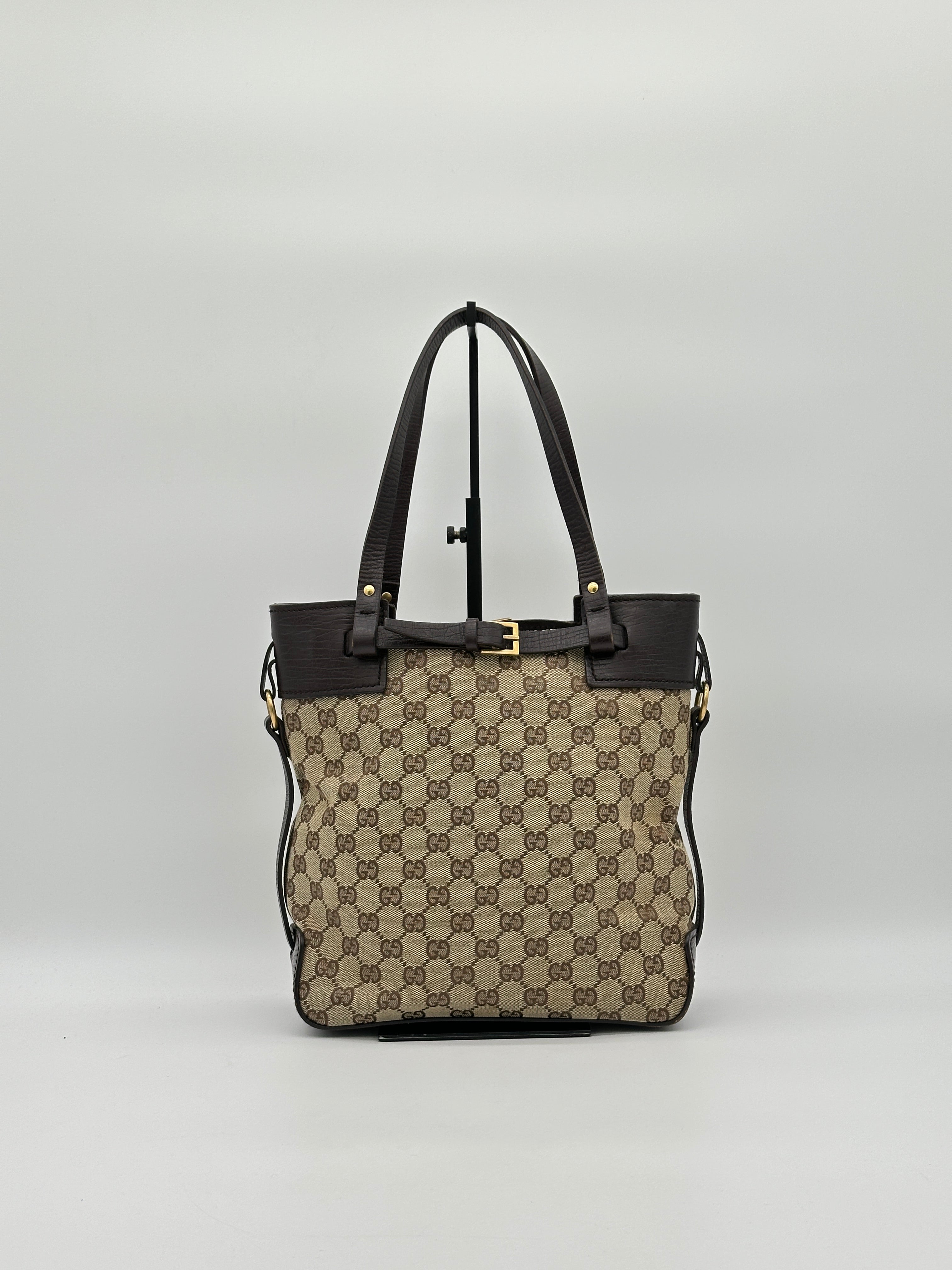 Gucci Canvas Belted Tote Bag
