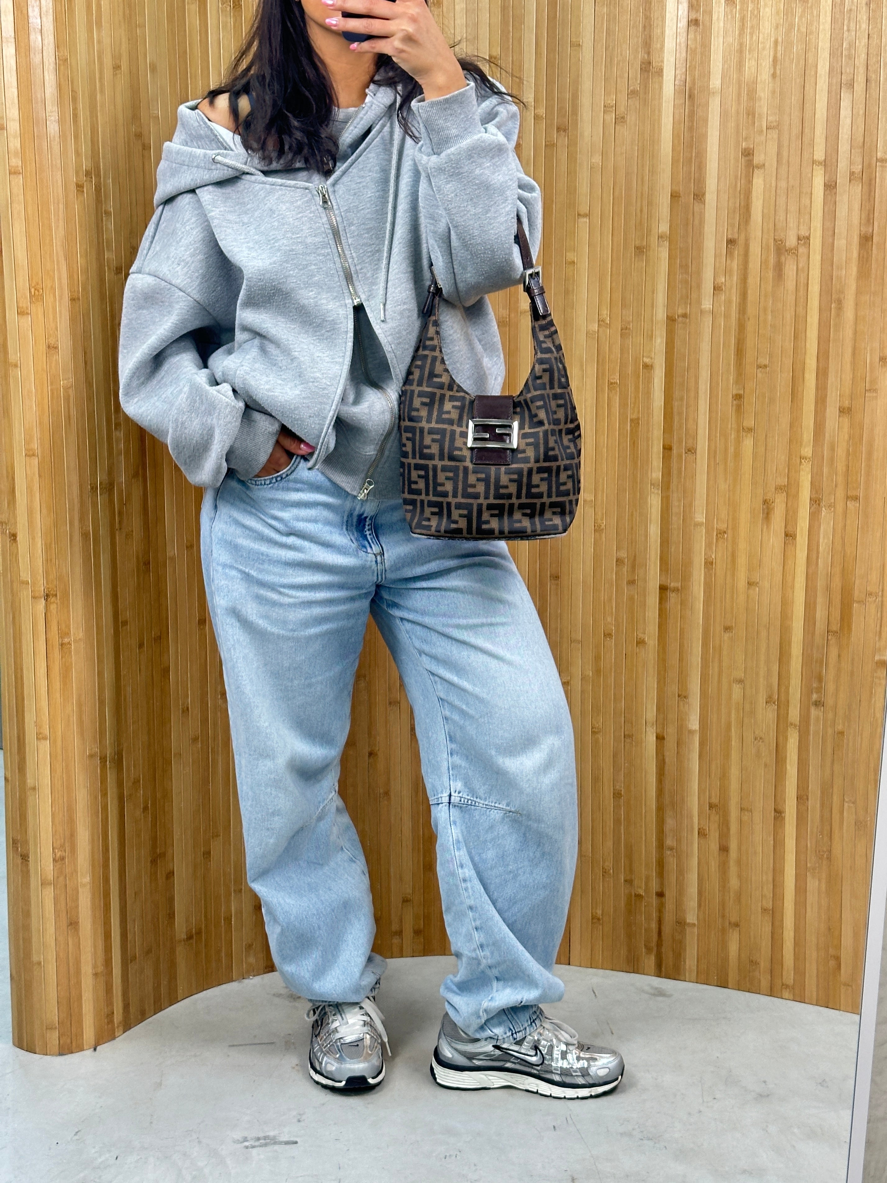 Fendi Zucca Mamma Hobo Baguette
