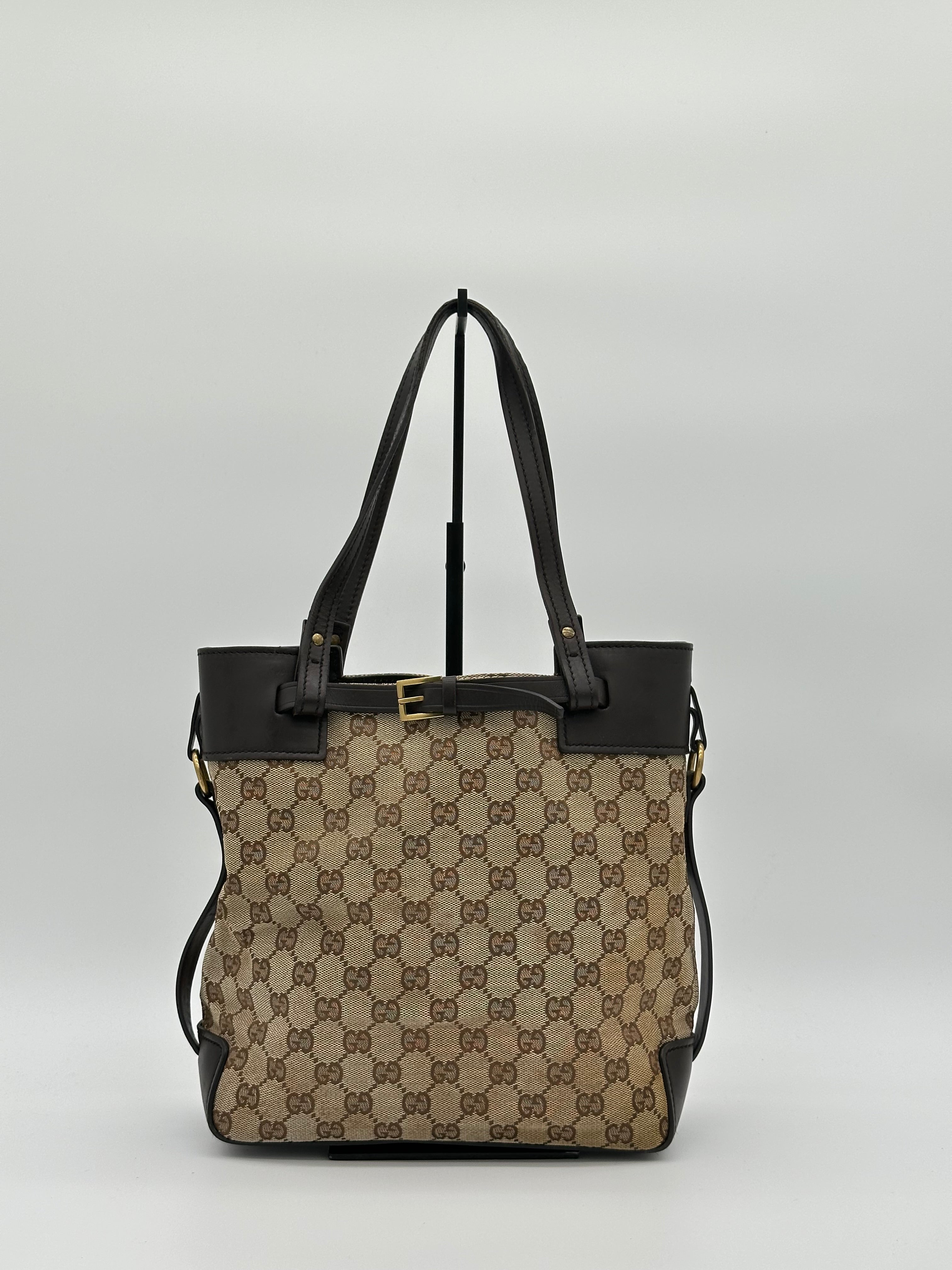 Gucci Canvas Belted Tote Bag