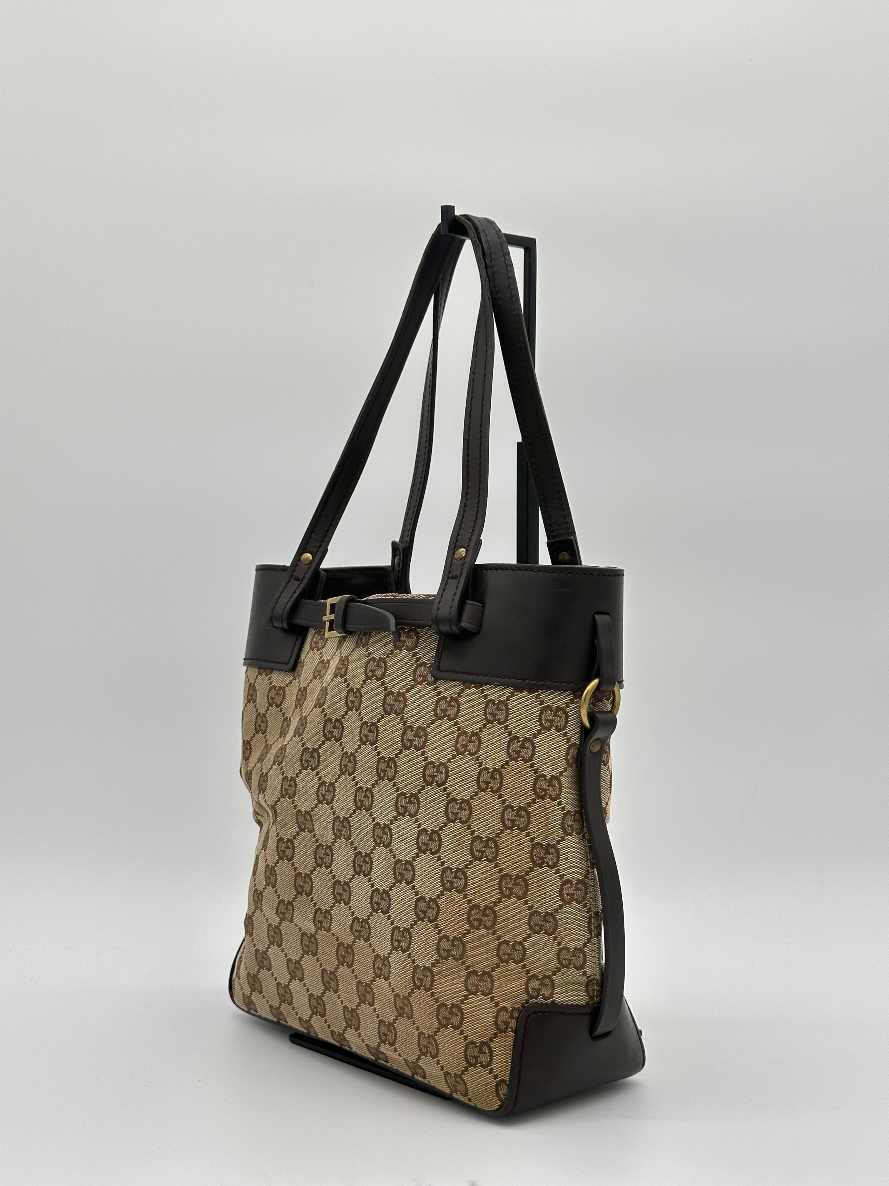 Gucci Canvas Belted Tote Bag