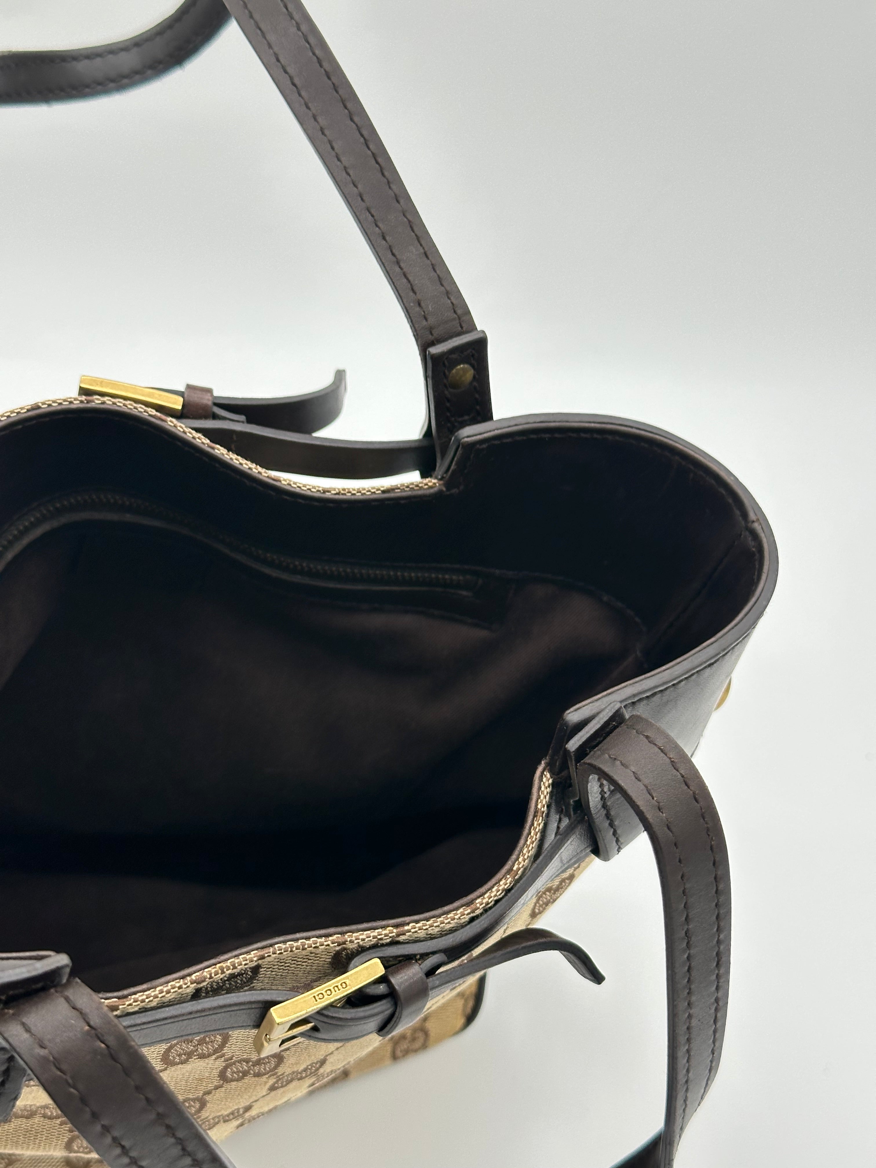 Gucci Canvas Belted Tote Bag