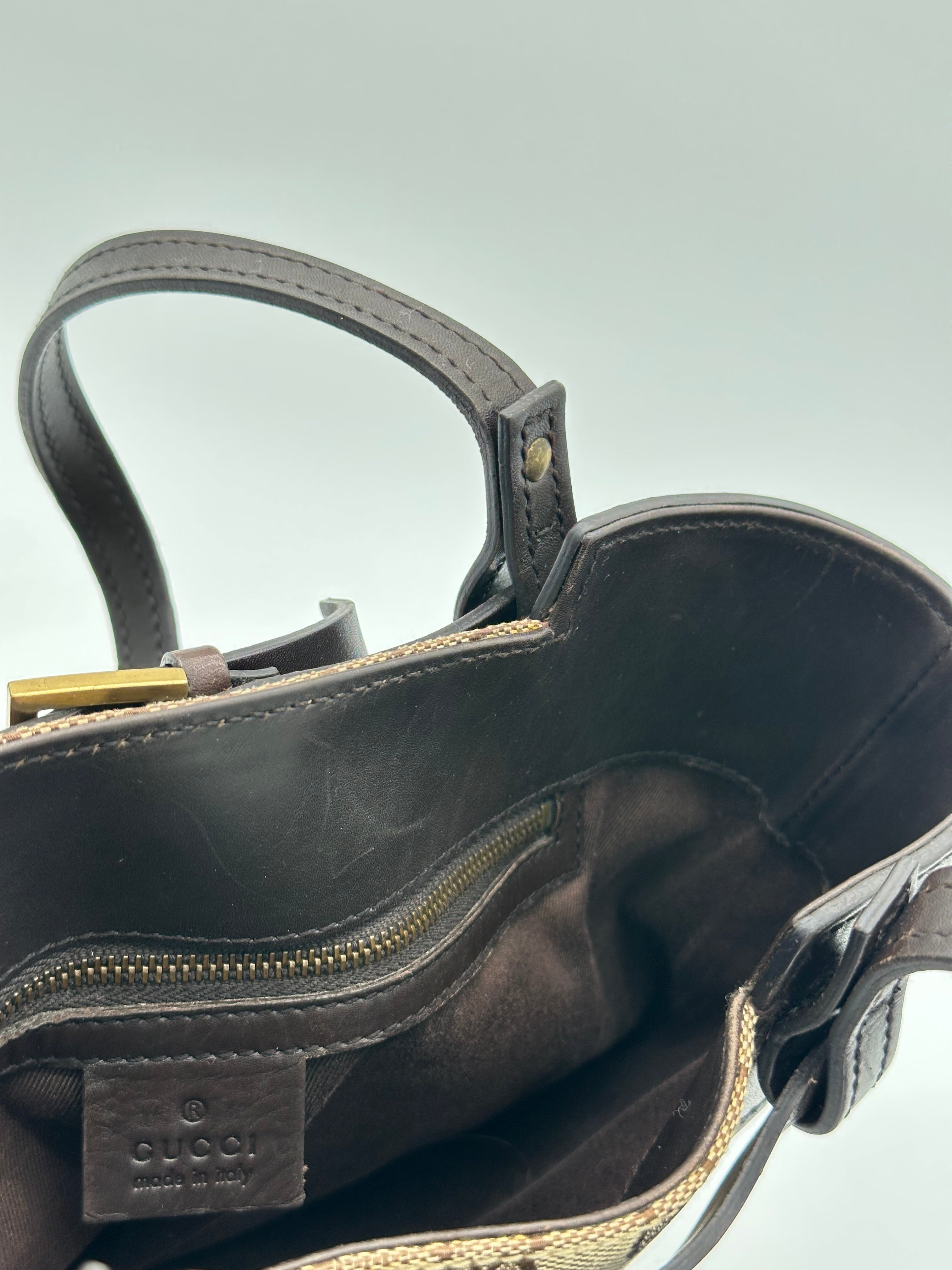 Gucci Canvas Belted Tote Bag