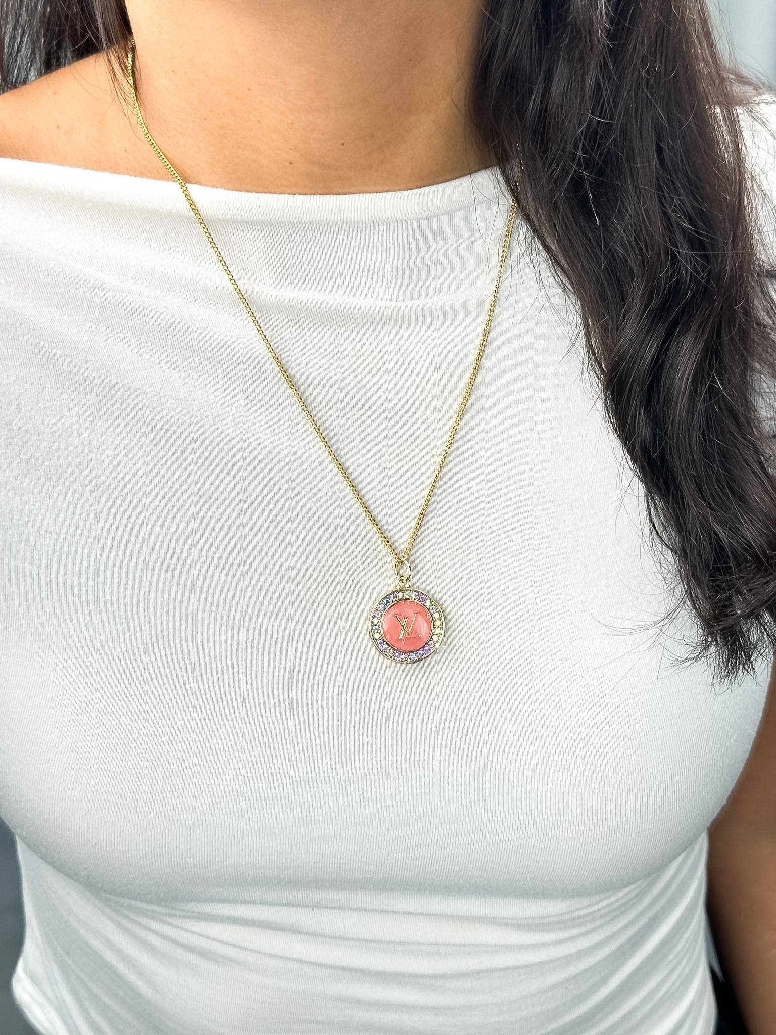 Louis Vuitton Coin Strass Necklace