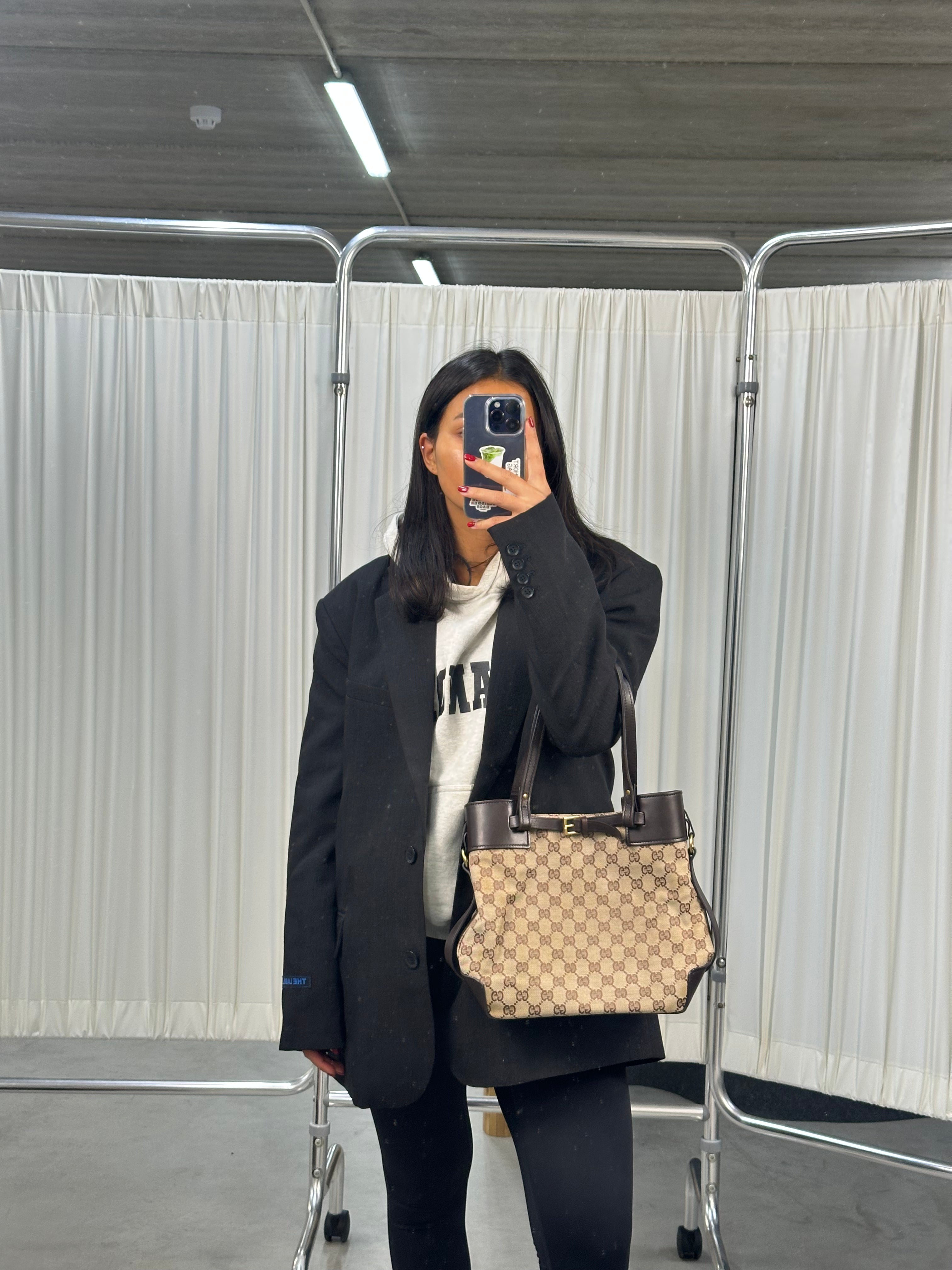 Gucci Canvas Belted Tote Bag