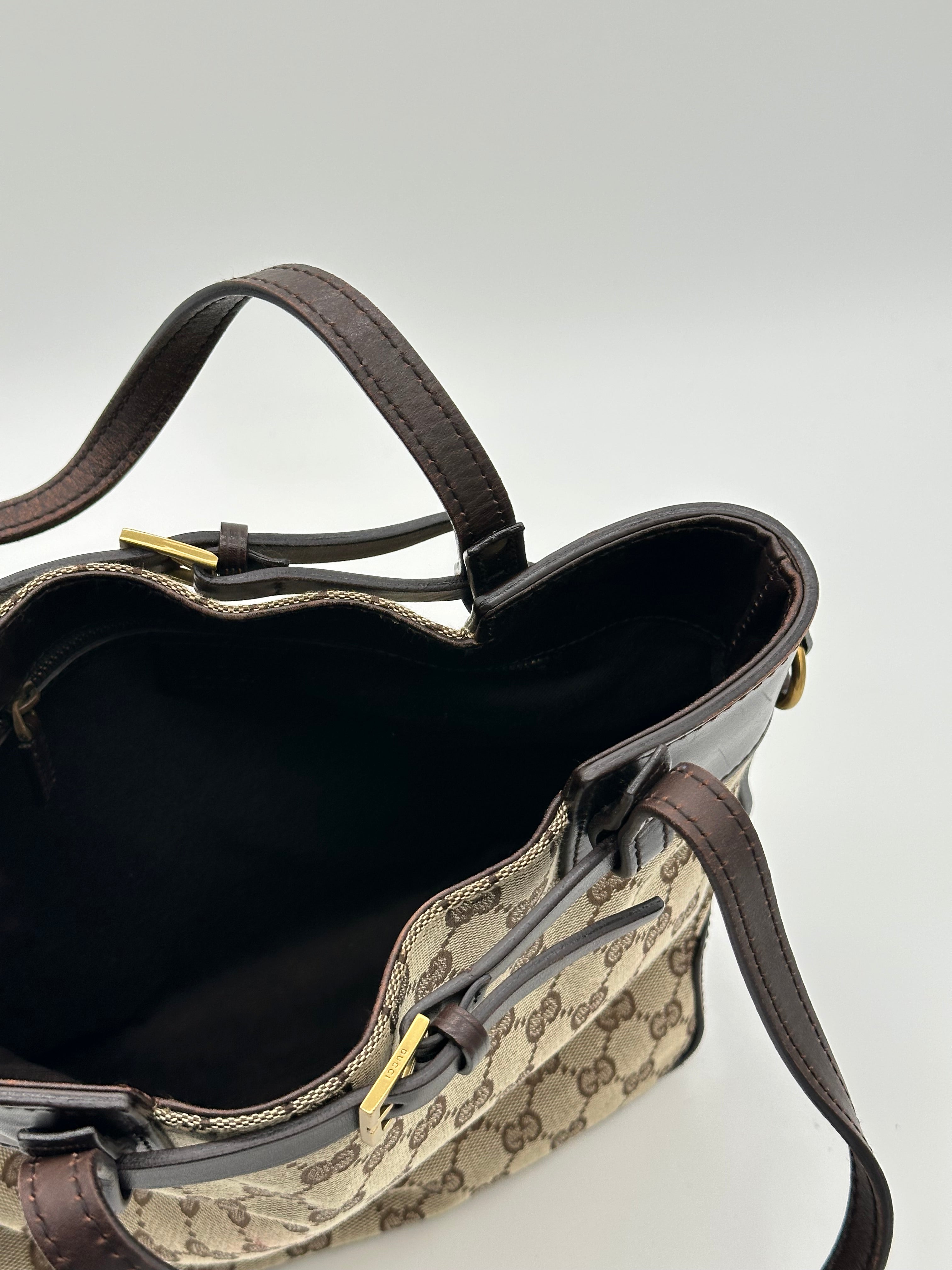 Gucci Canvas Belted Tote Bag