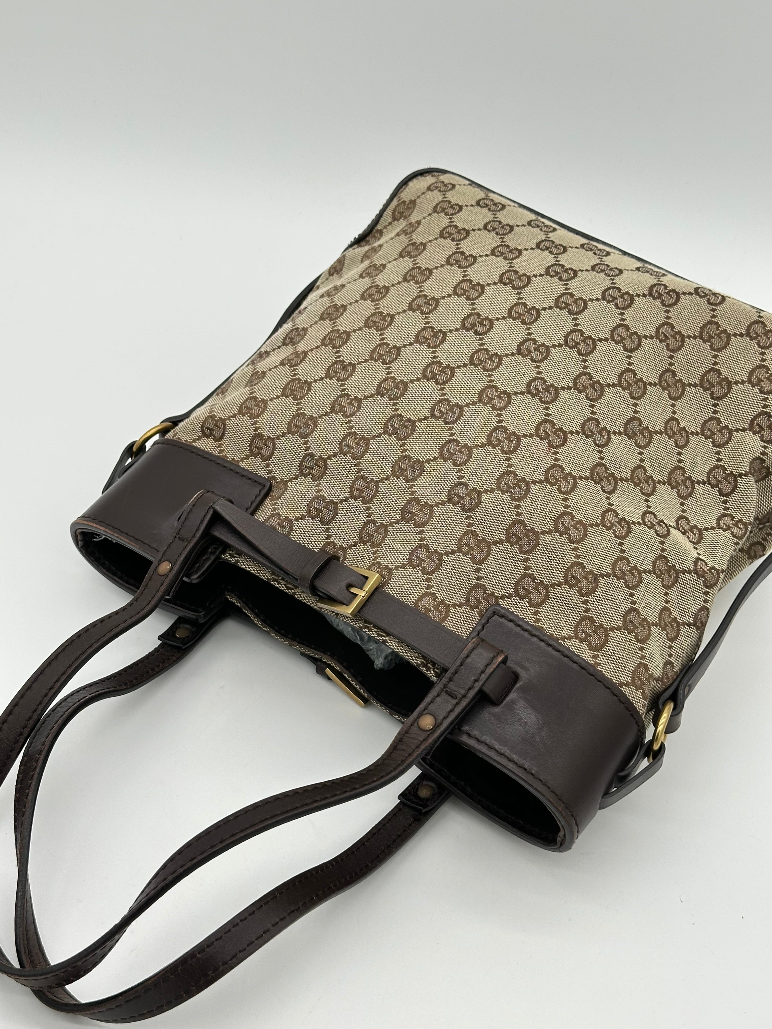 Gucci Canvas Belted Tote Bag