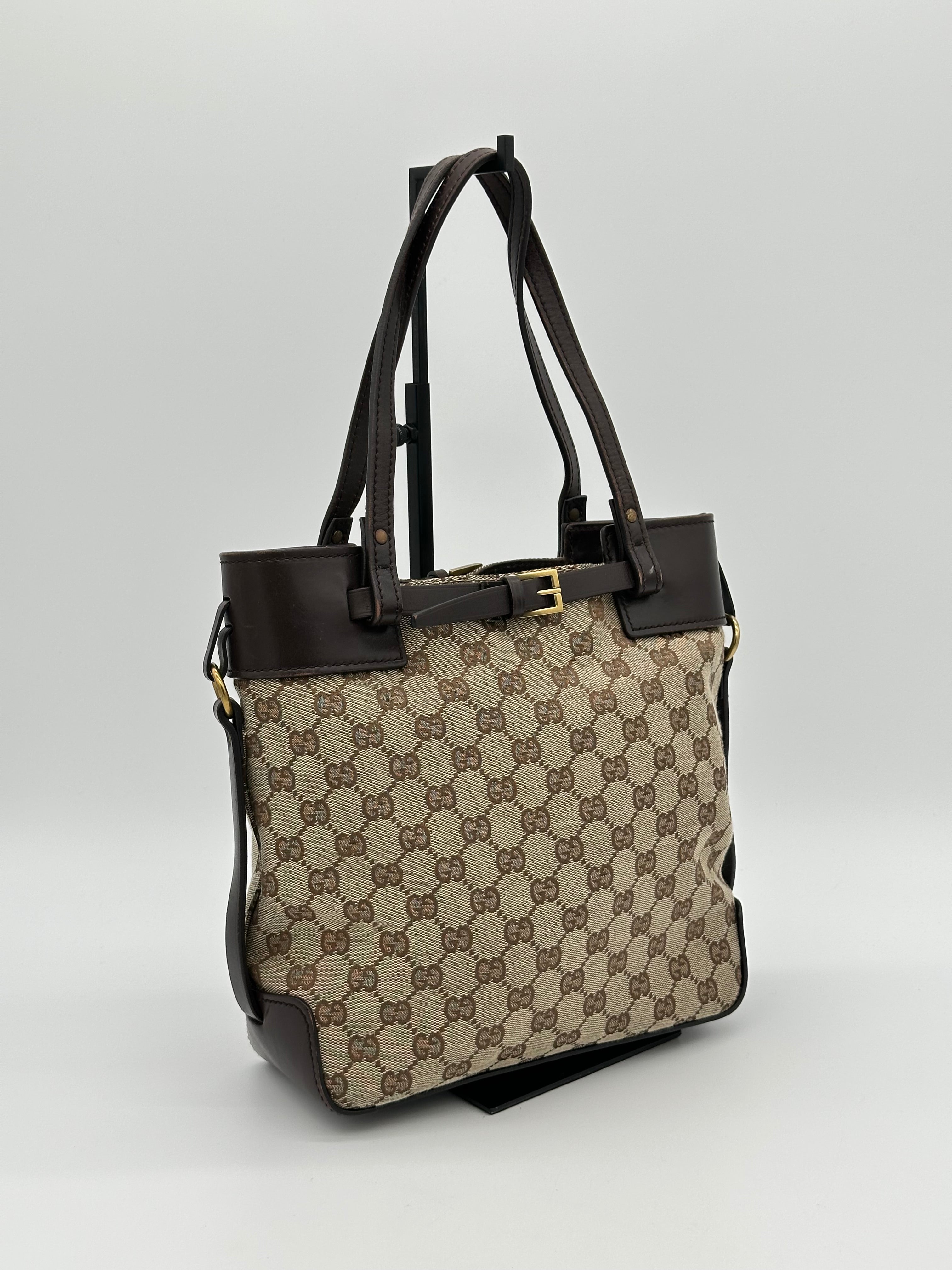 Gucci Canvas Belted Tote Bag