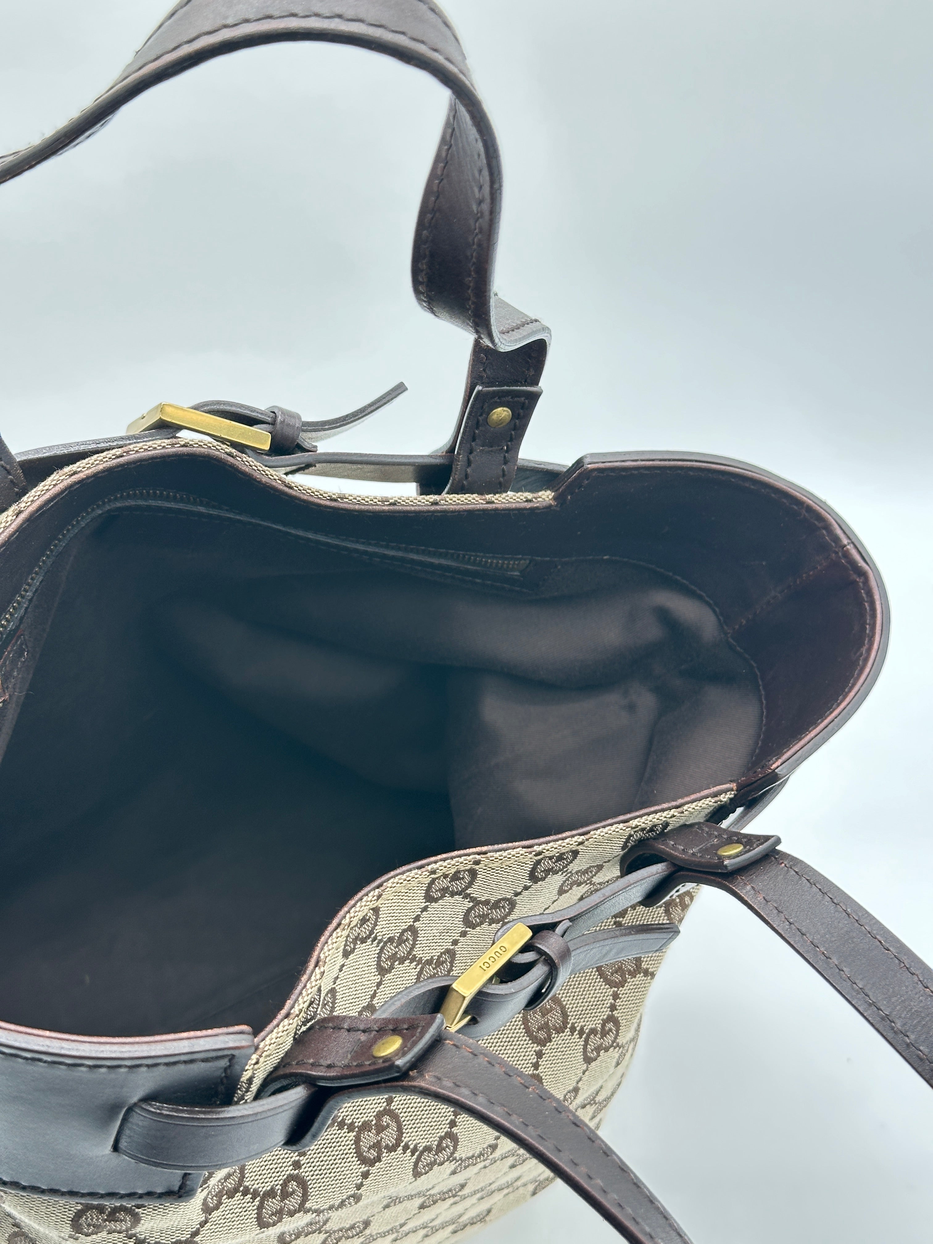 Gucci Canvas Belted Tote Bag