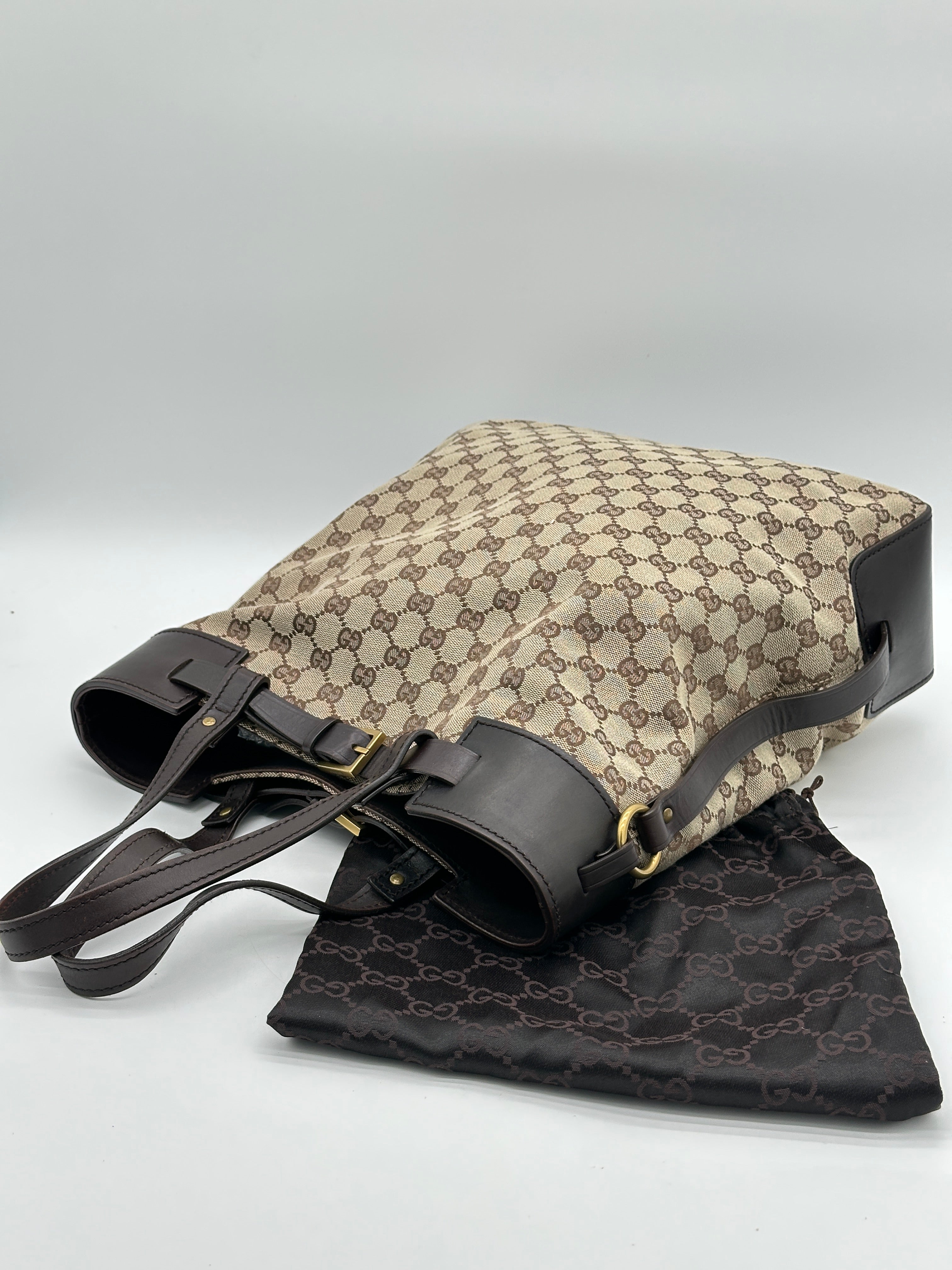 Gucci Canvas Belted Tote Bag