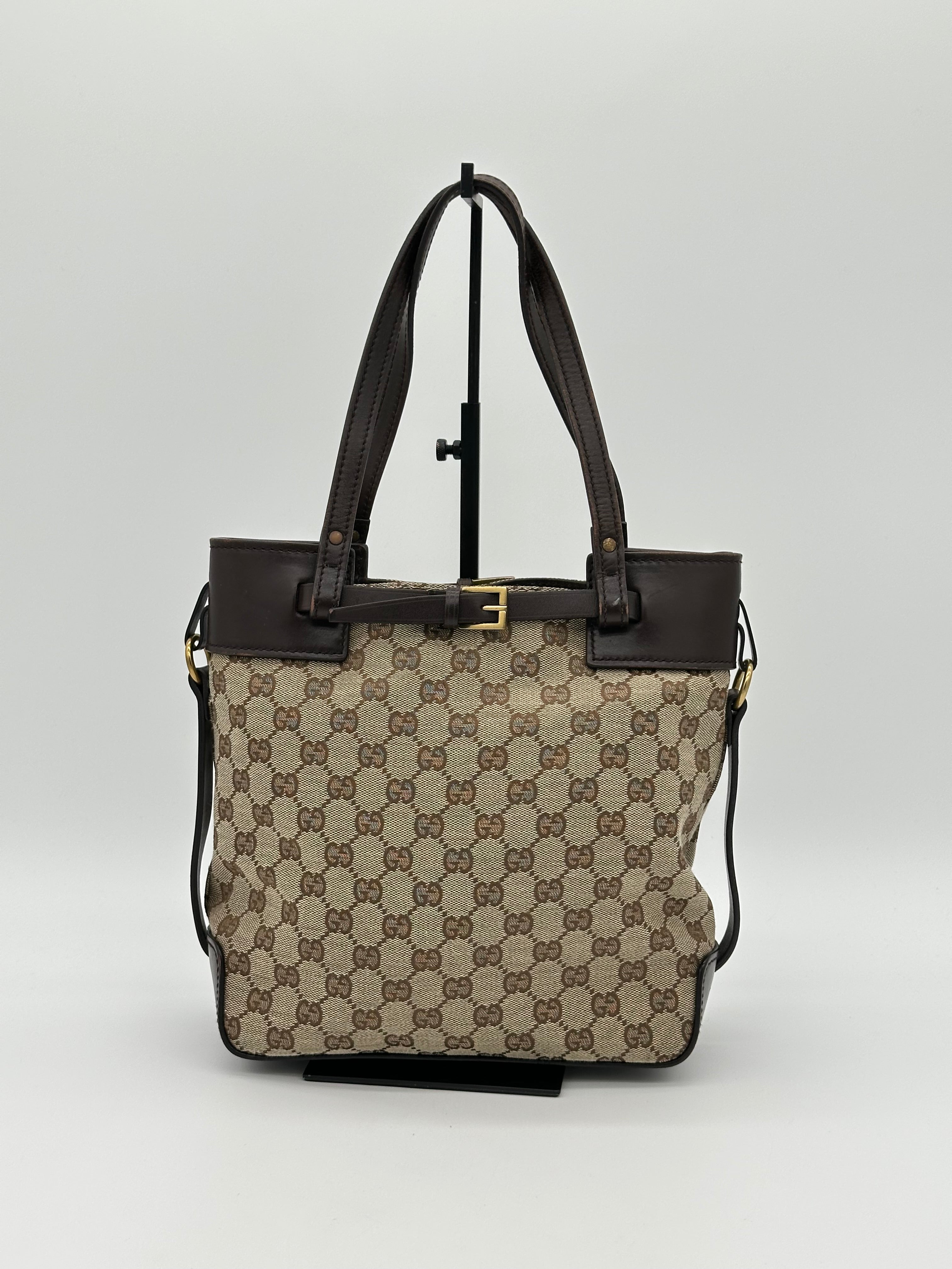 Gucci Canvas Belted Tote Bag