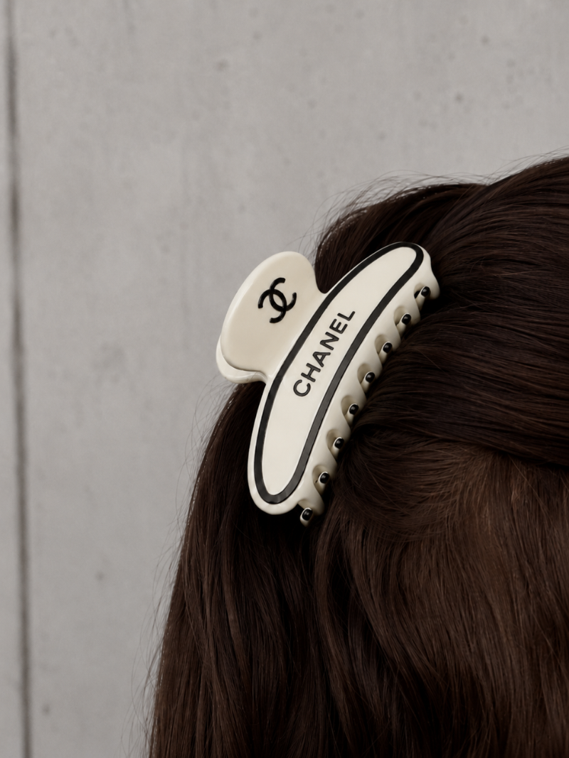 Chanel Ivory Curved Hair Clip