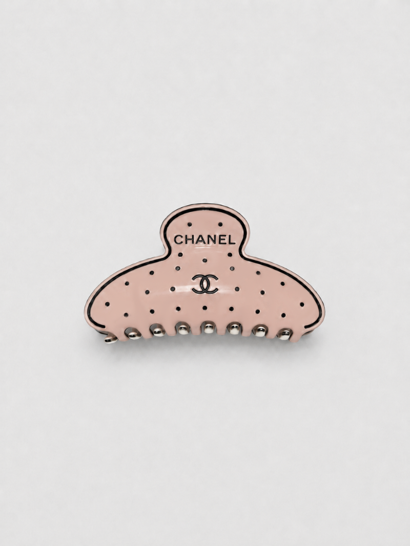 Chanel Pink Polka Dot Hair Clip