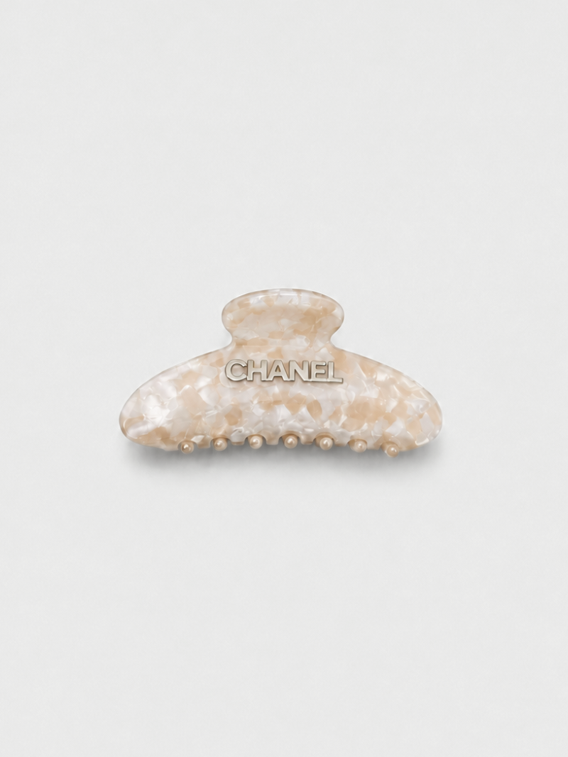 Chanel Ivory Marble Hair Clip
