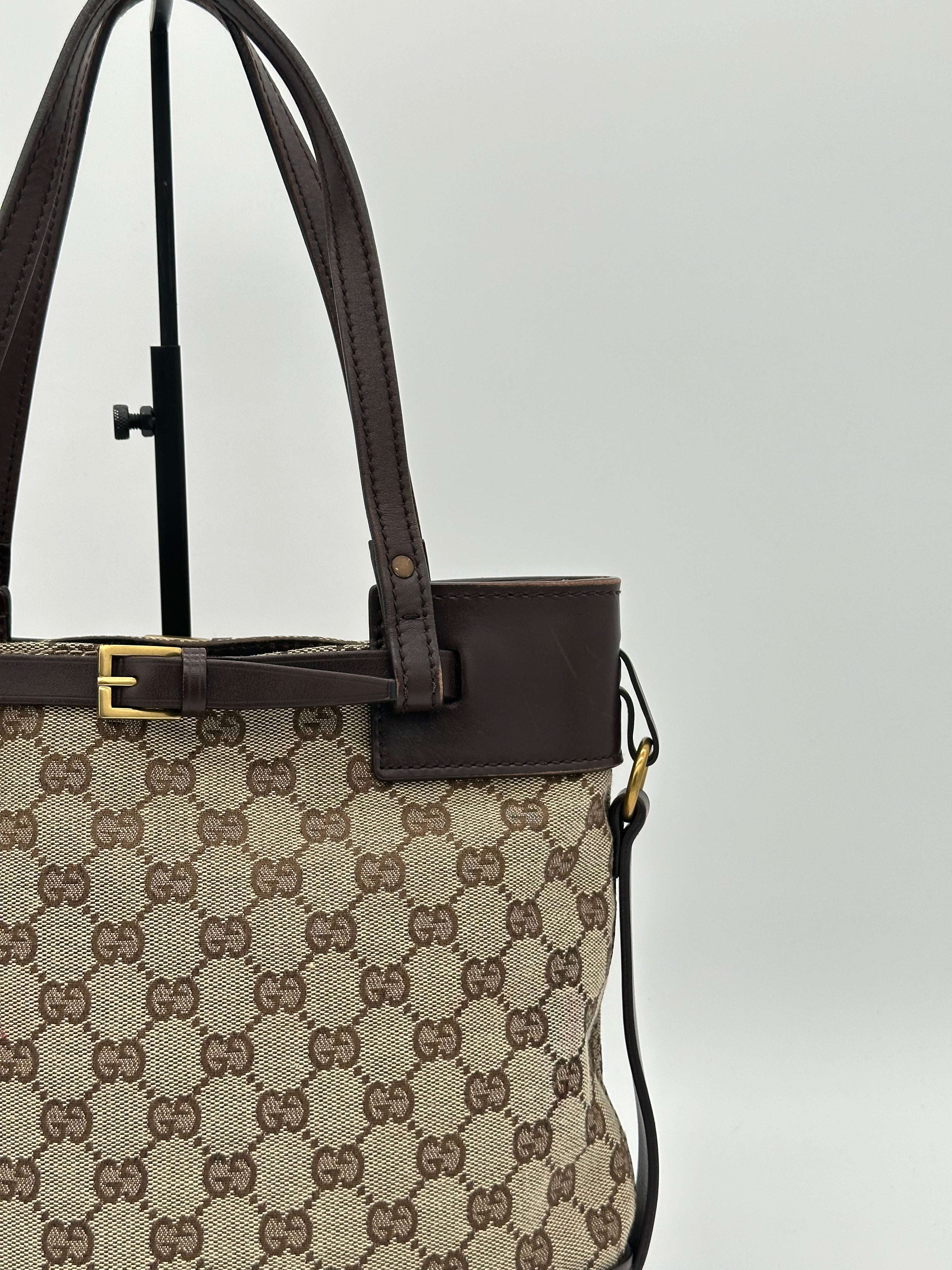Gucci Canvas Belted Tote Bag