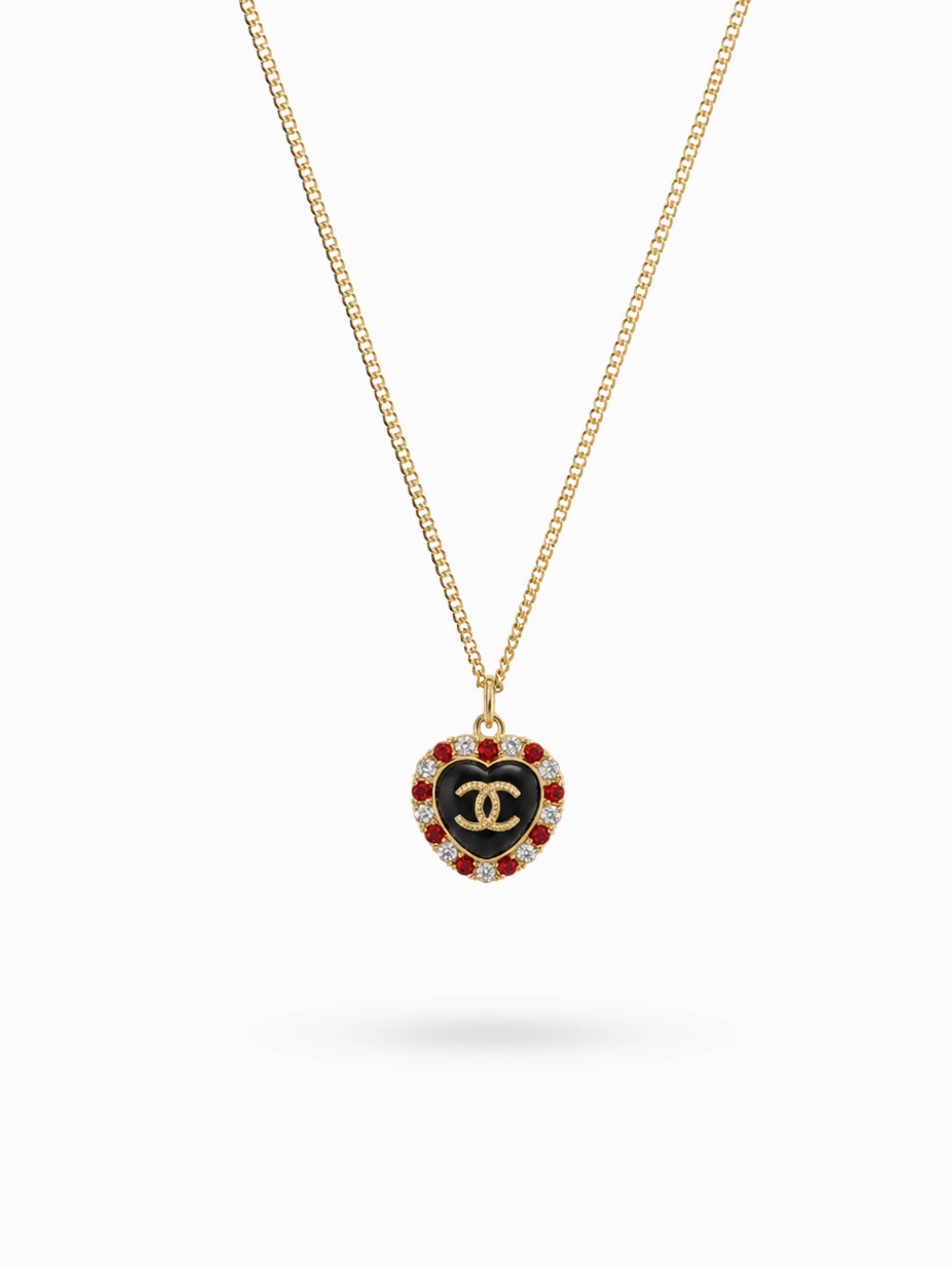Chanel Black Heart Necklace