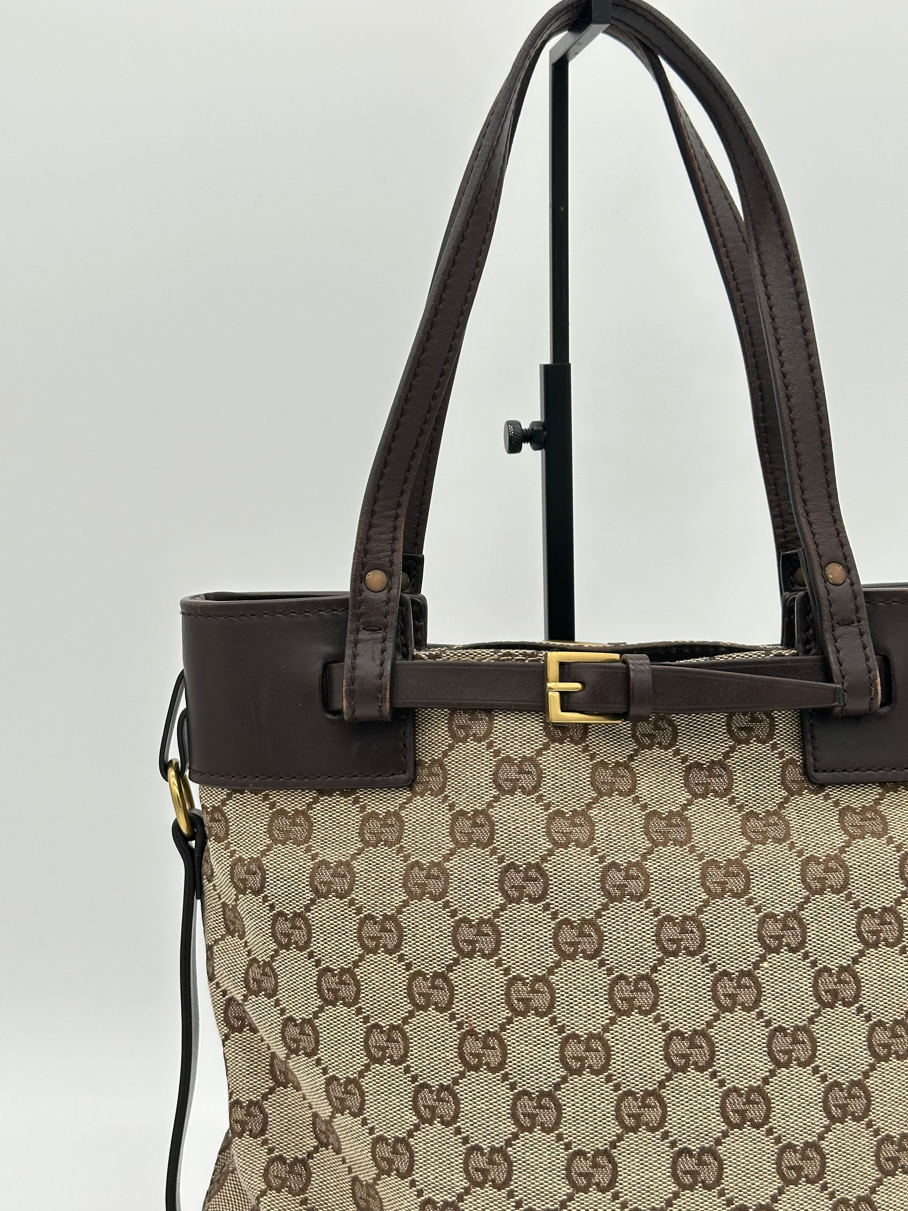 Gucci Canvas Belted Tote Bag