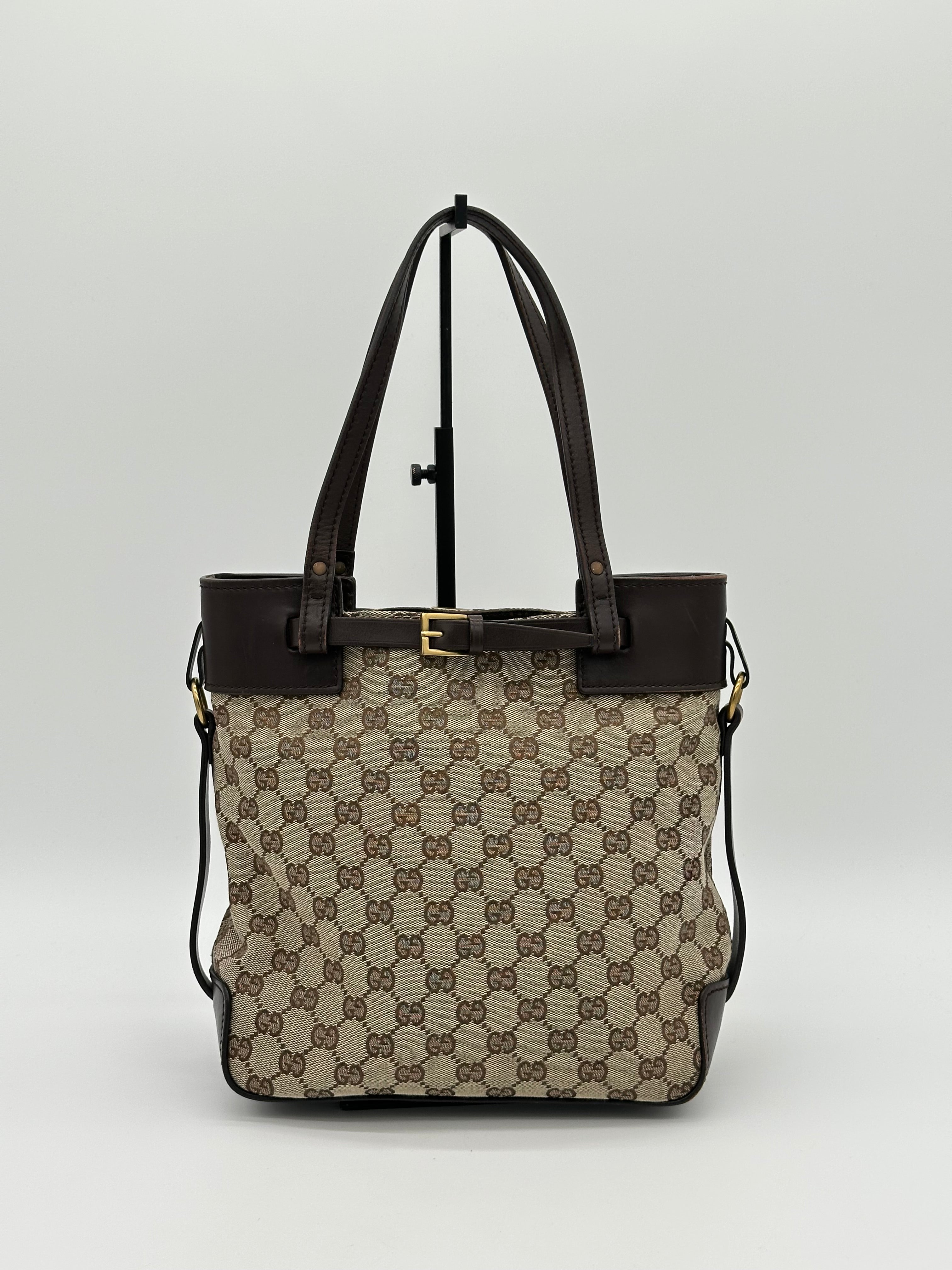 Gucci Canvas Belted Tote Bag