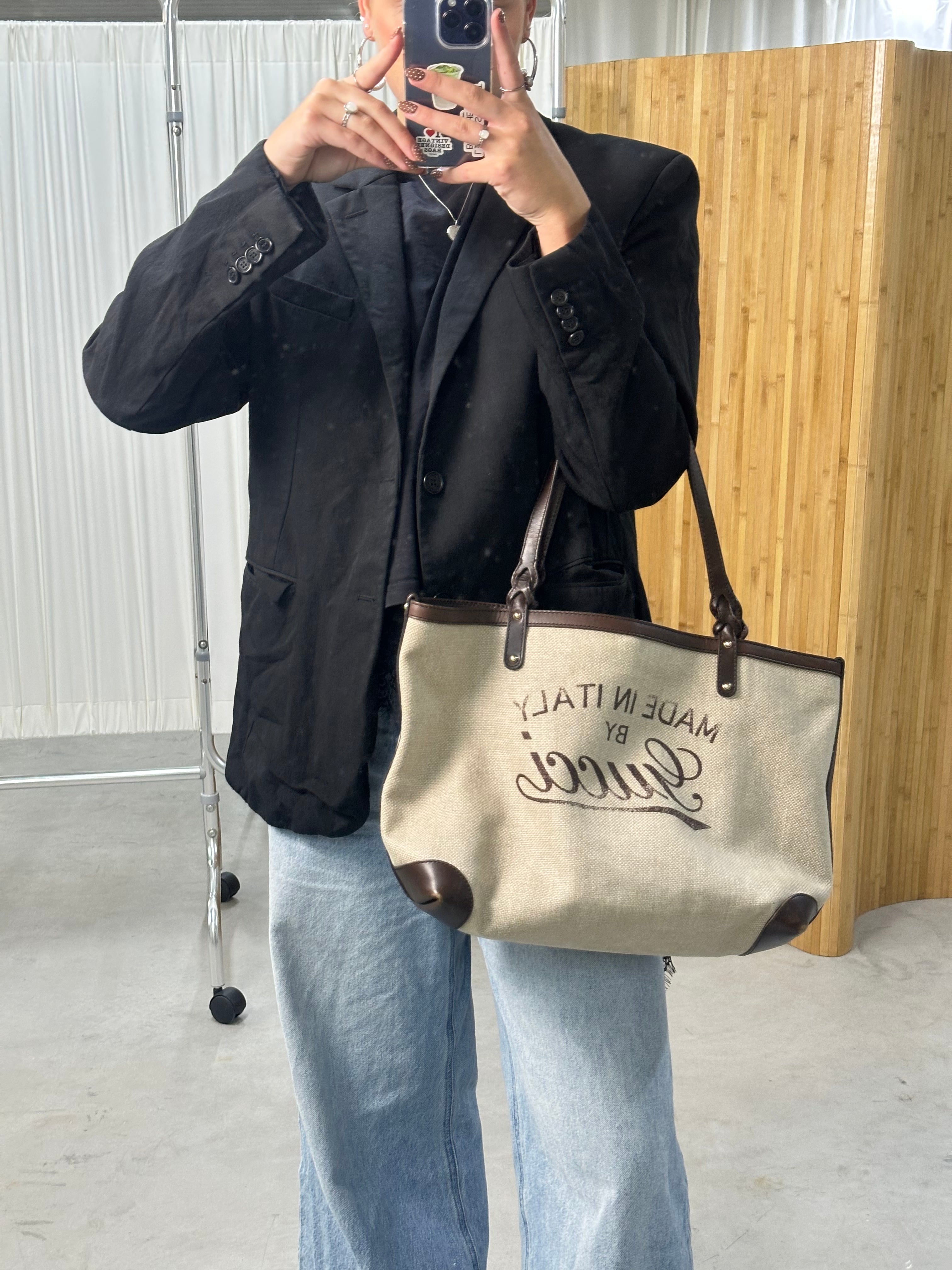 Gucci Craft Canvas Tote Bag