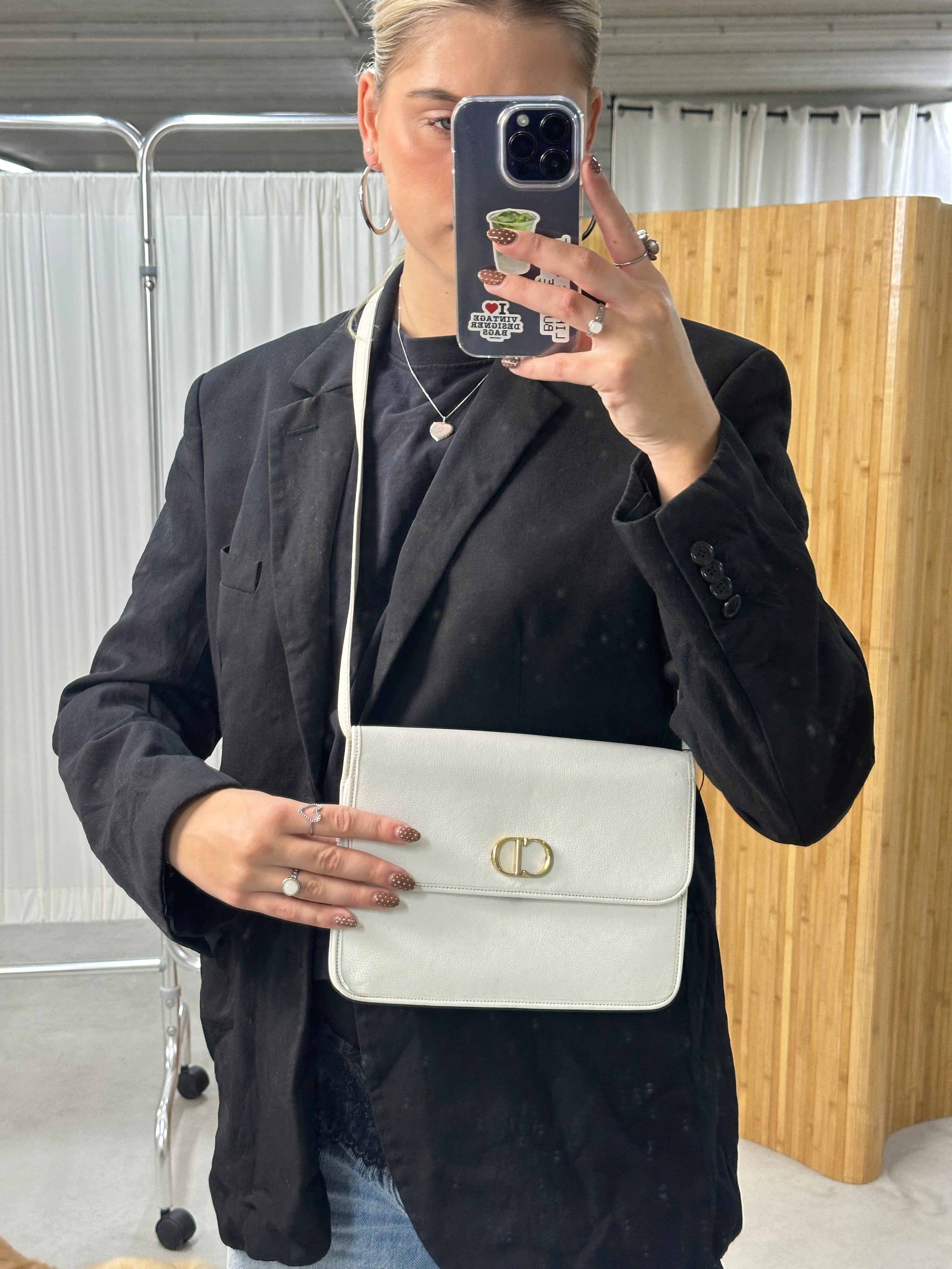 Dior　ショルダーバッグ CHRISTIAN DIOR 2003 RHINESTONE EMBELLISHED BLACK CANVAS HARDCORE
