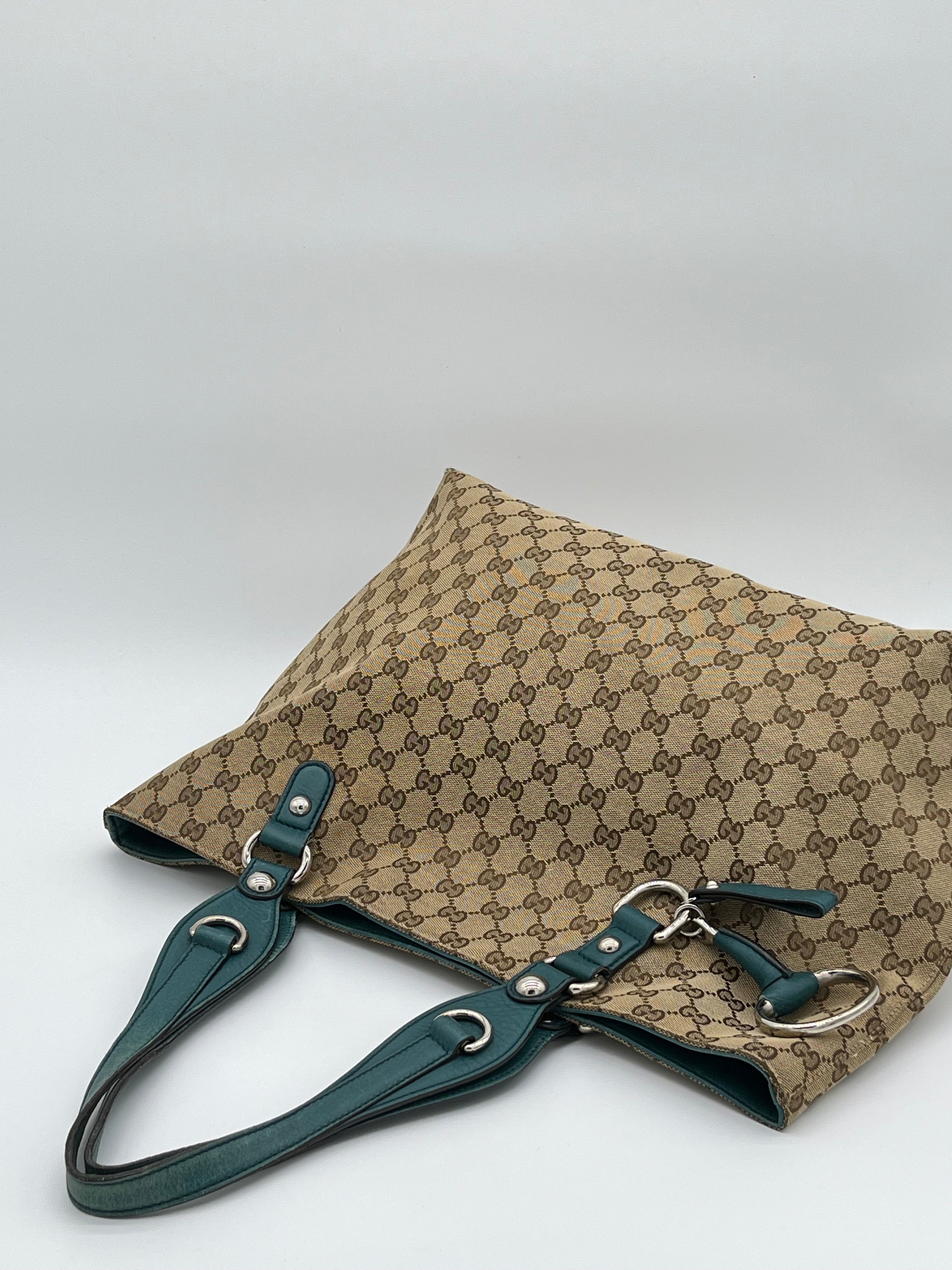 バッグ GUCCI totebag gg canvas horse bit y2k Pre-loved Gucci Horsebit Tote Bag | Pepper Luxury Vintage