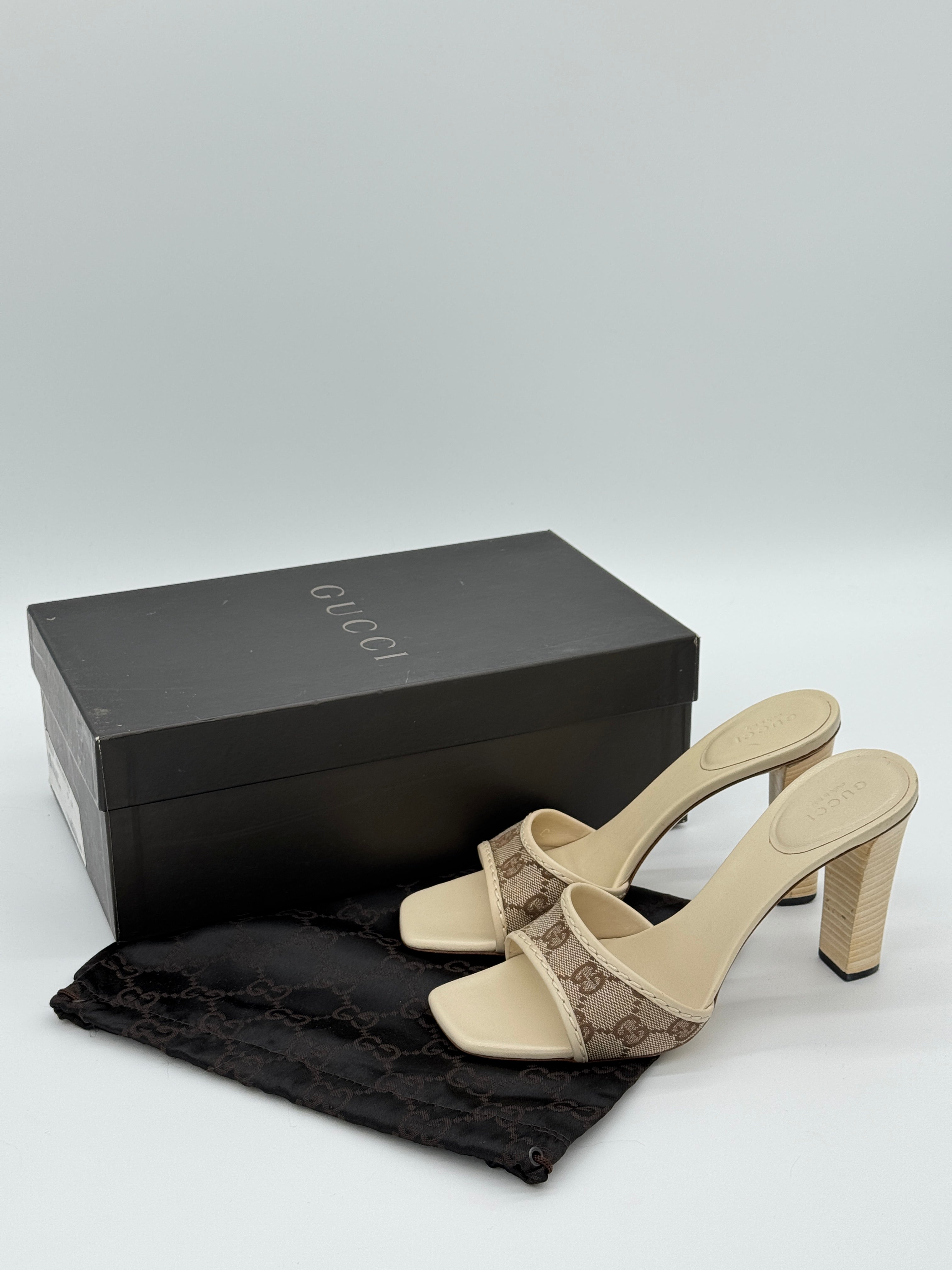 Gucci Canvas Mules