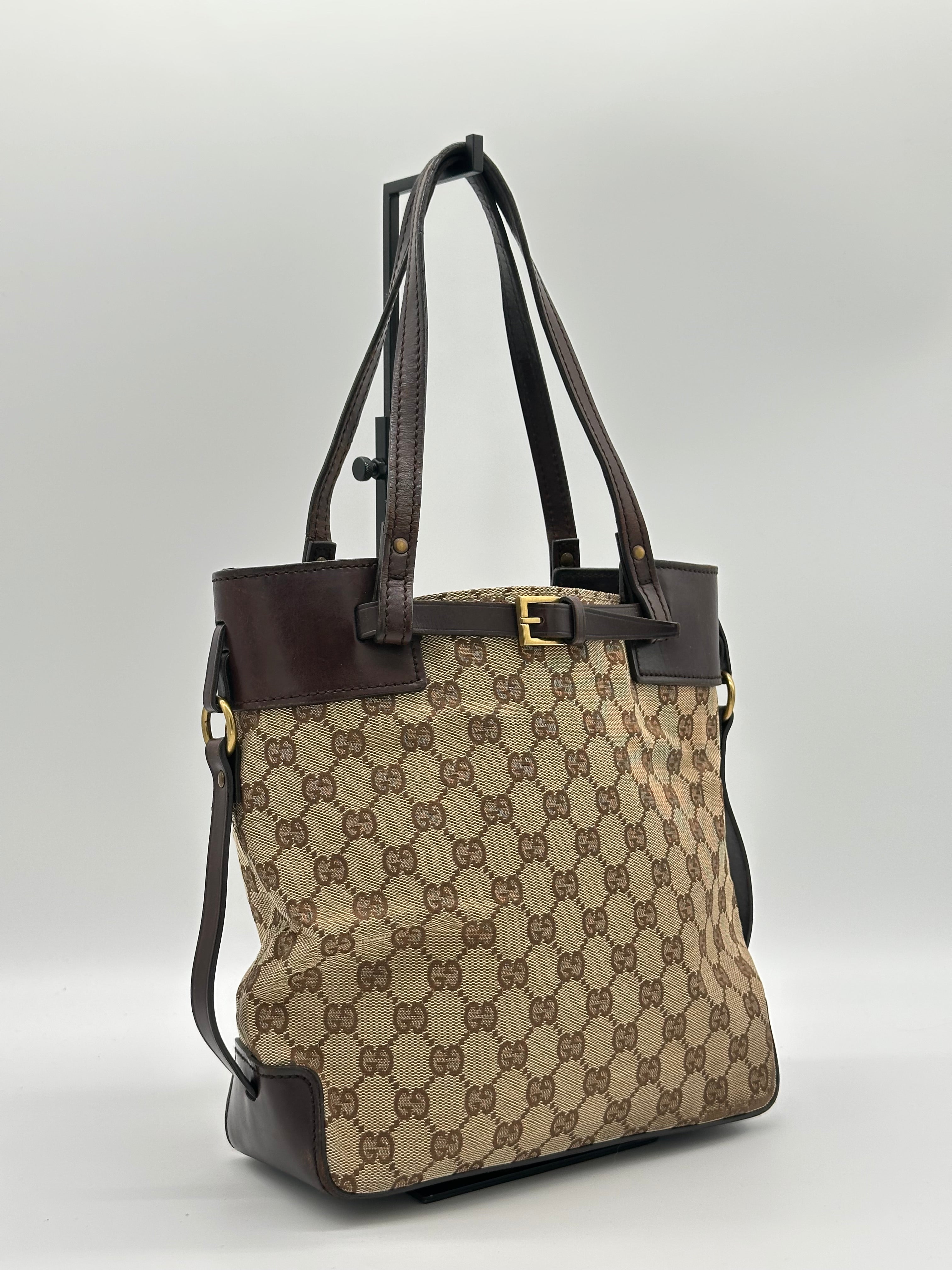Gucci Canvas Belted Tote Bag
