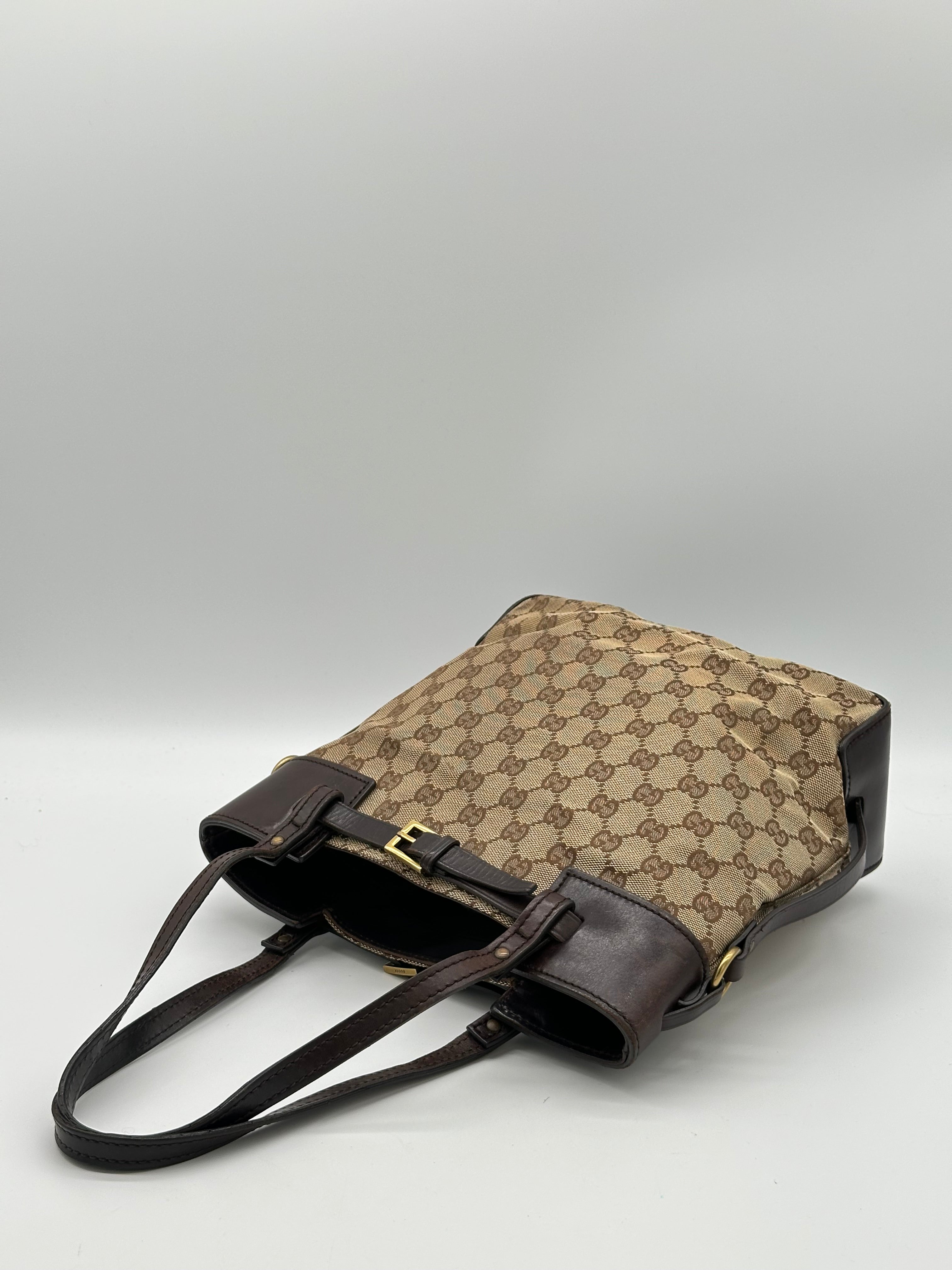 Gucci Canvas Belted Tote Bag