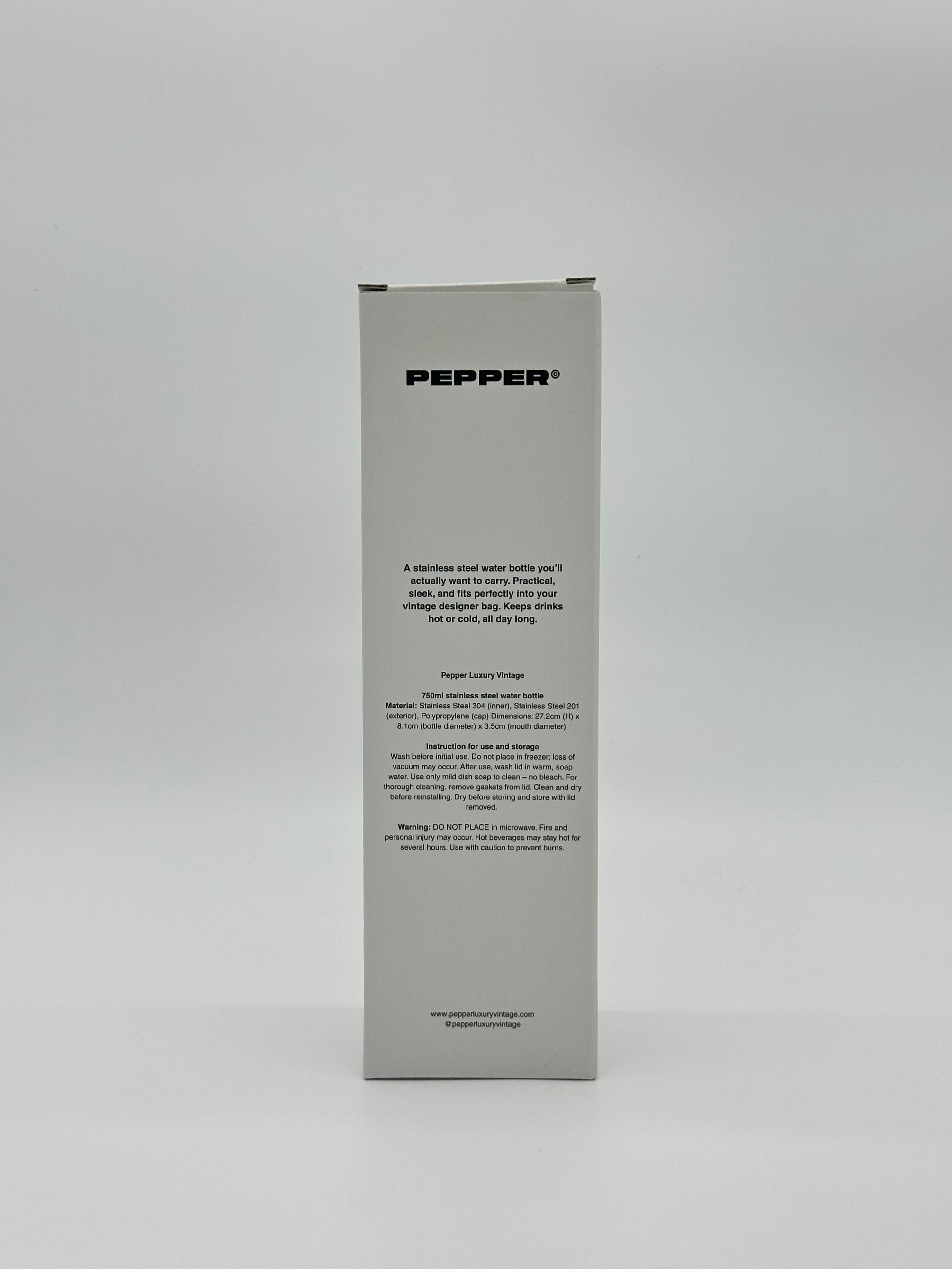 Pepper Stainless Steel Bottle - €24