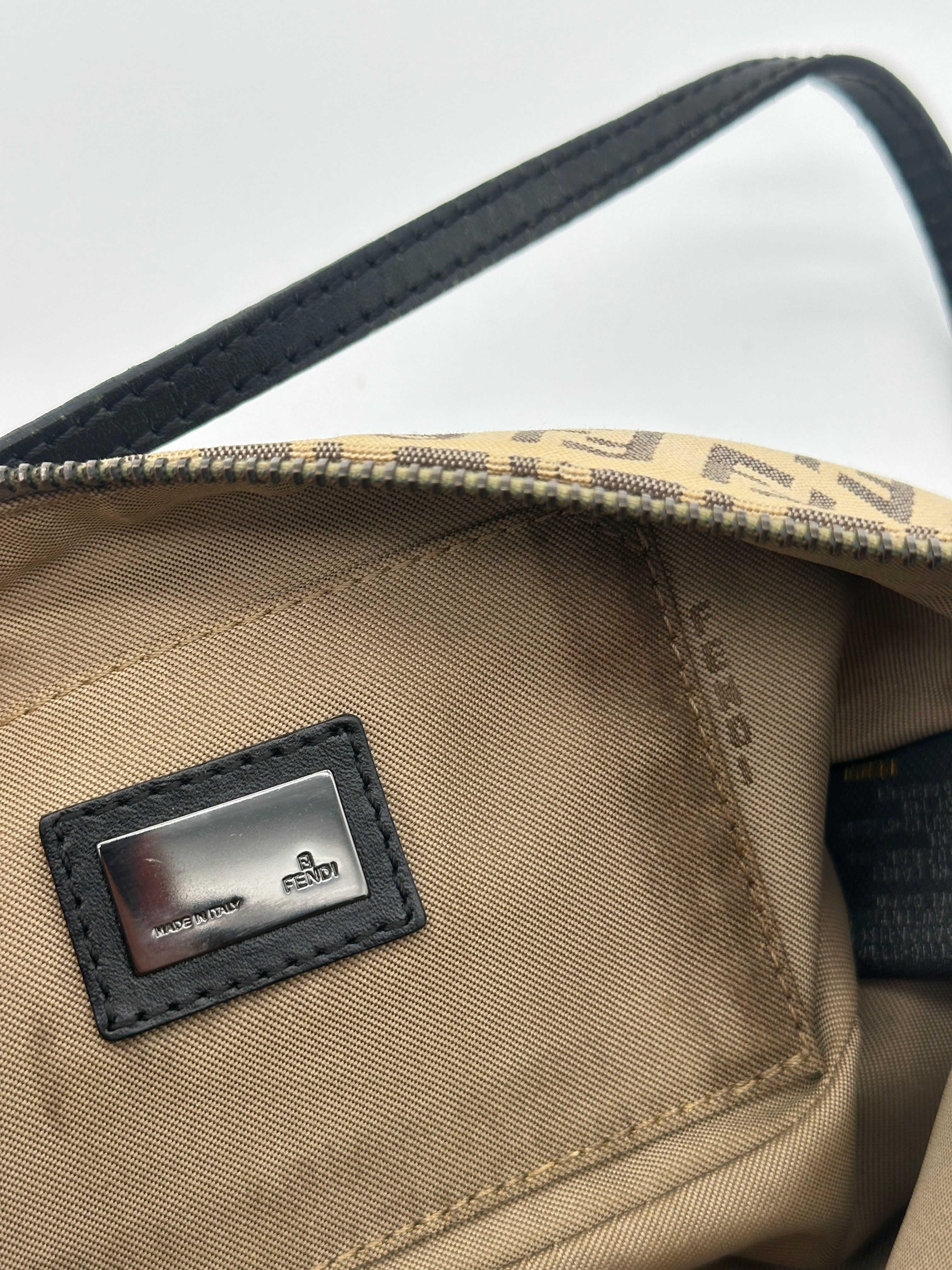 Pre-loved Fendi Zucchino Canvas Pochette | Pepper Luxury Vintage