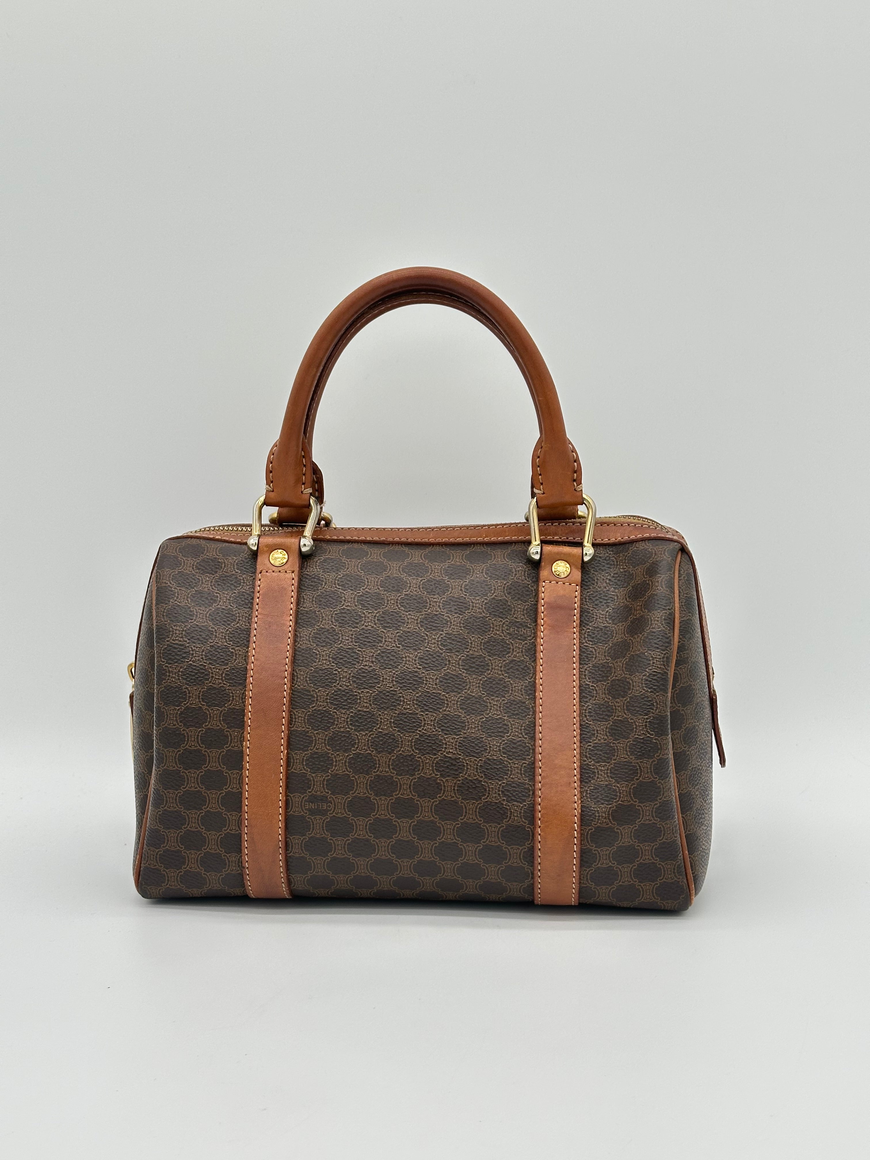 バッグ Celine Vintage Macadam Mini Boston Bag Pre-loved Céline Macadam Boston 25 | Pepper Luxury Vintage