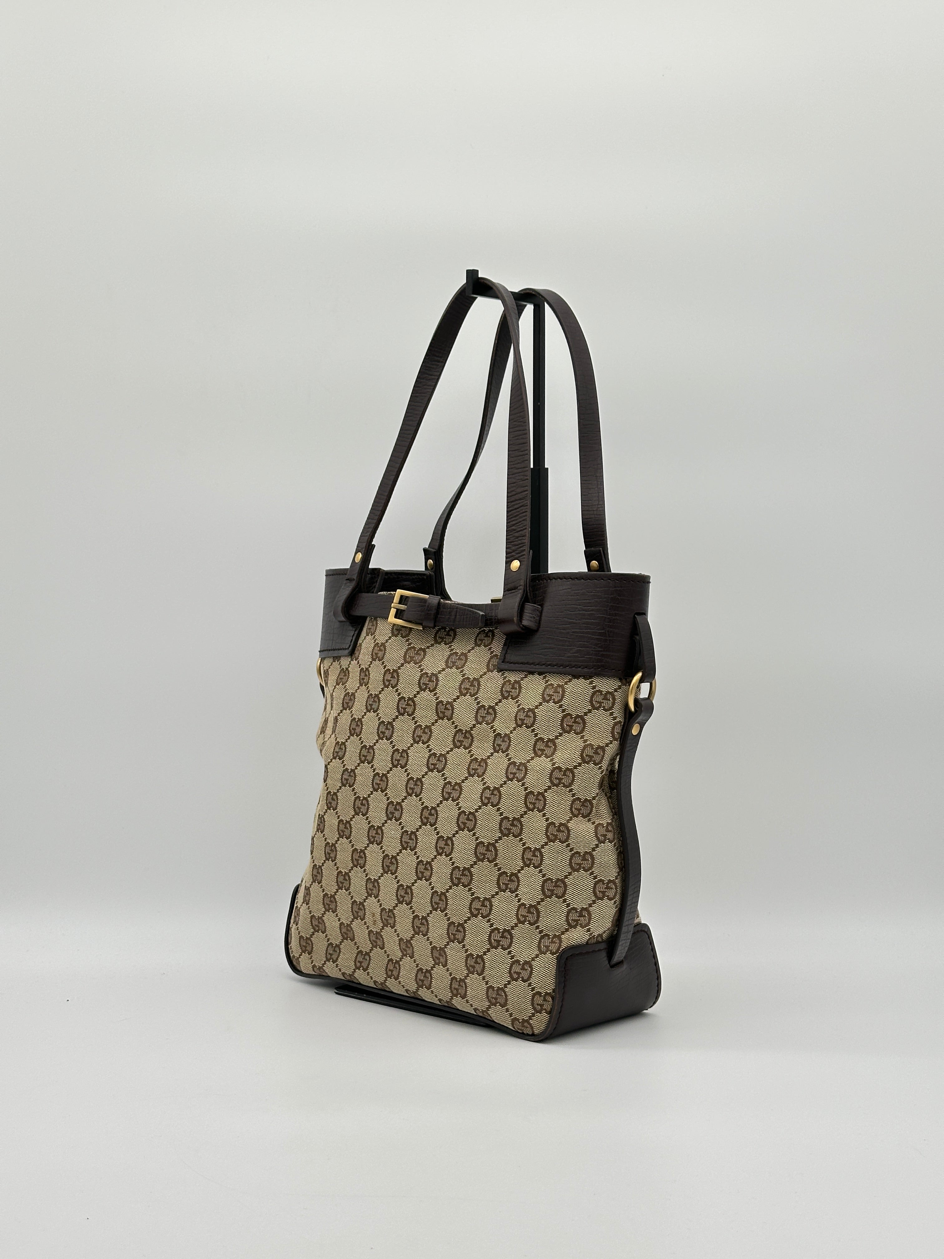Gucci Canvas Belted Tote Bag