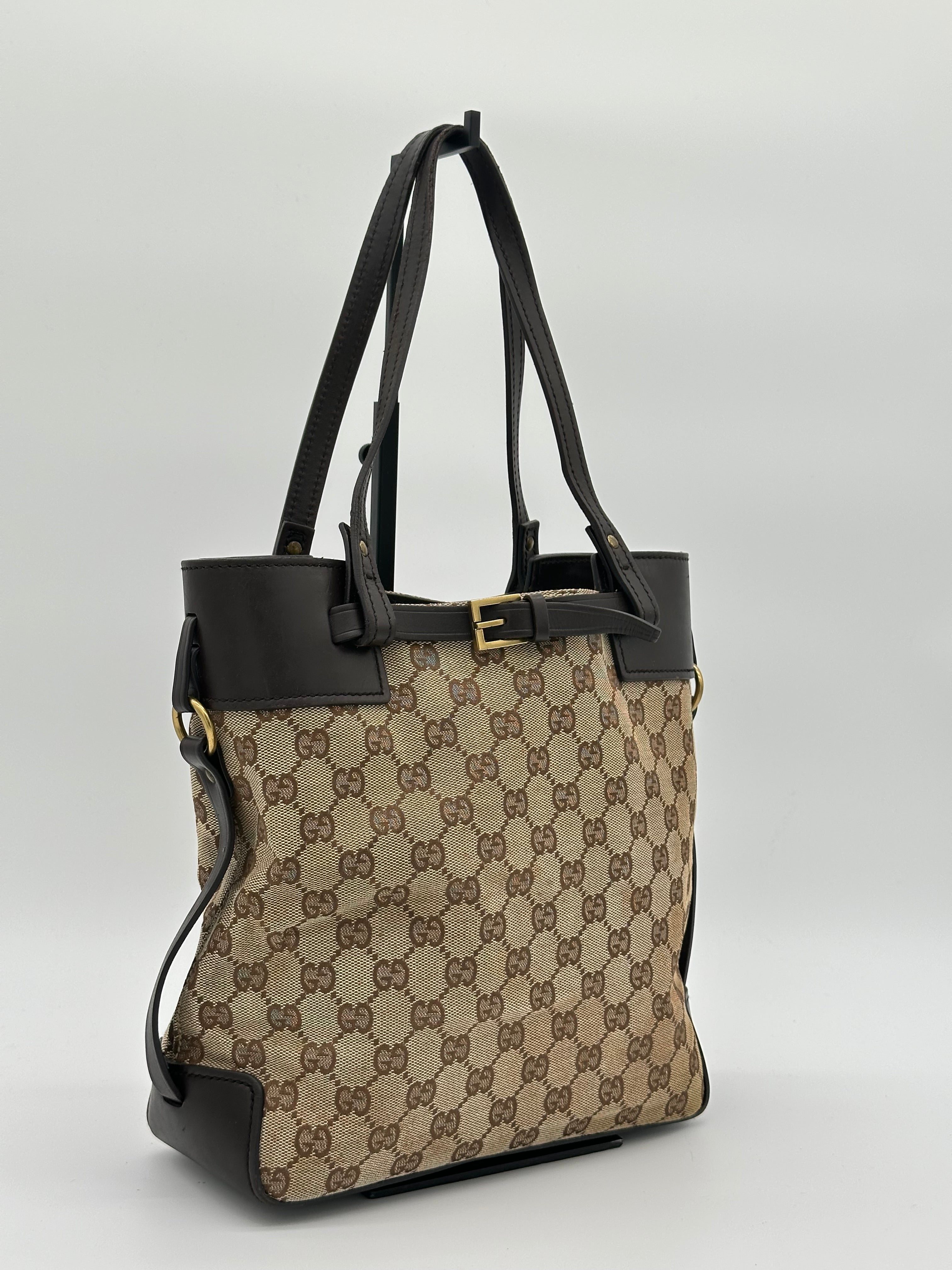 Gucci Canvas Belted Tote Bag