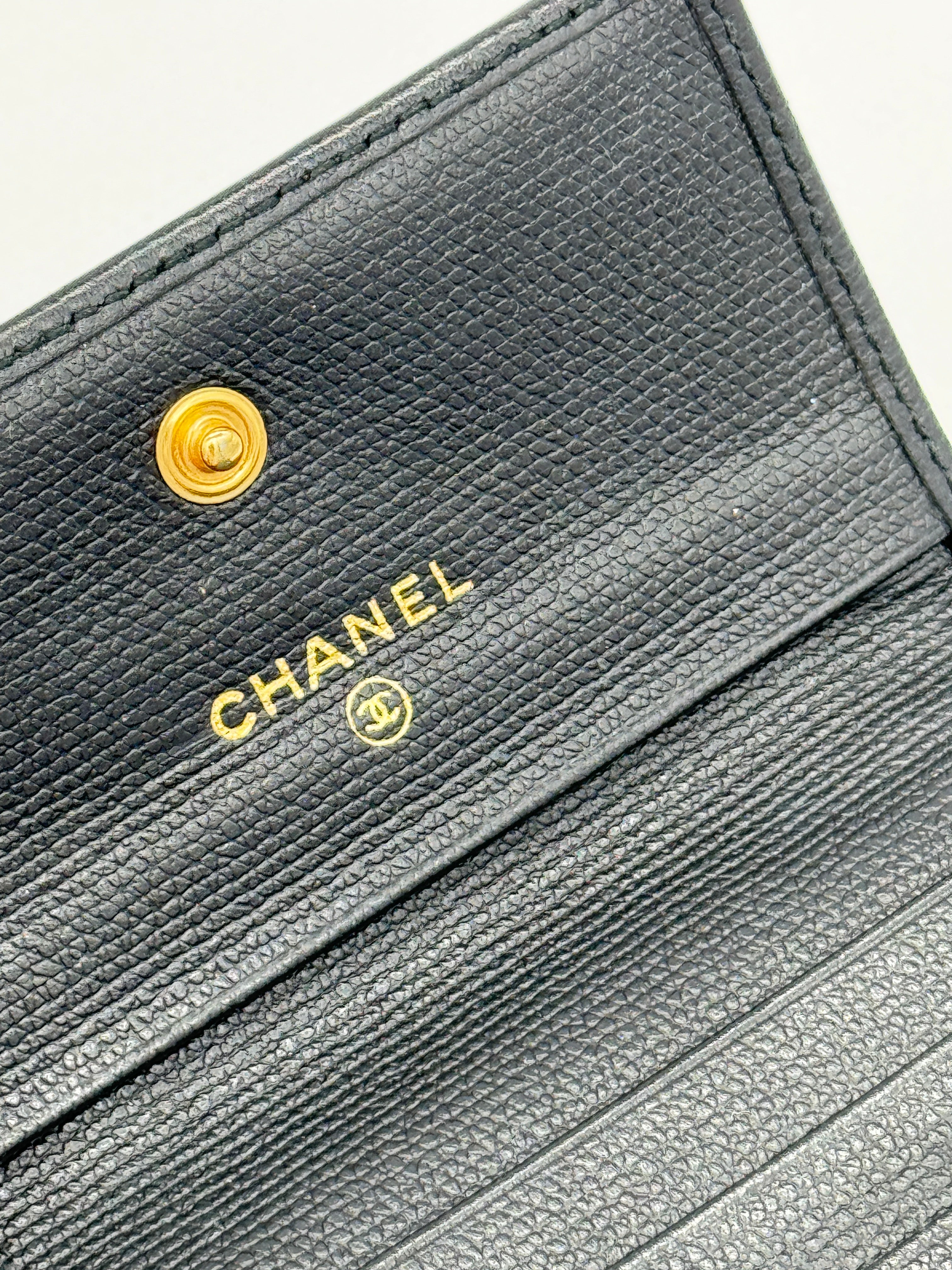 Chanel Button Trifold Wallet