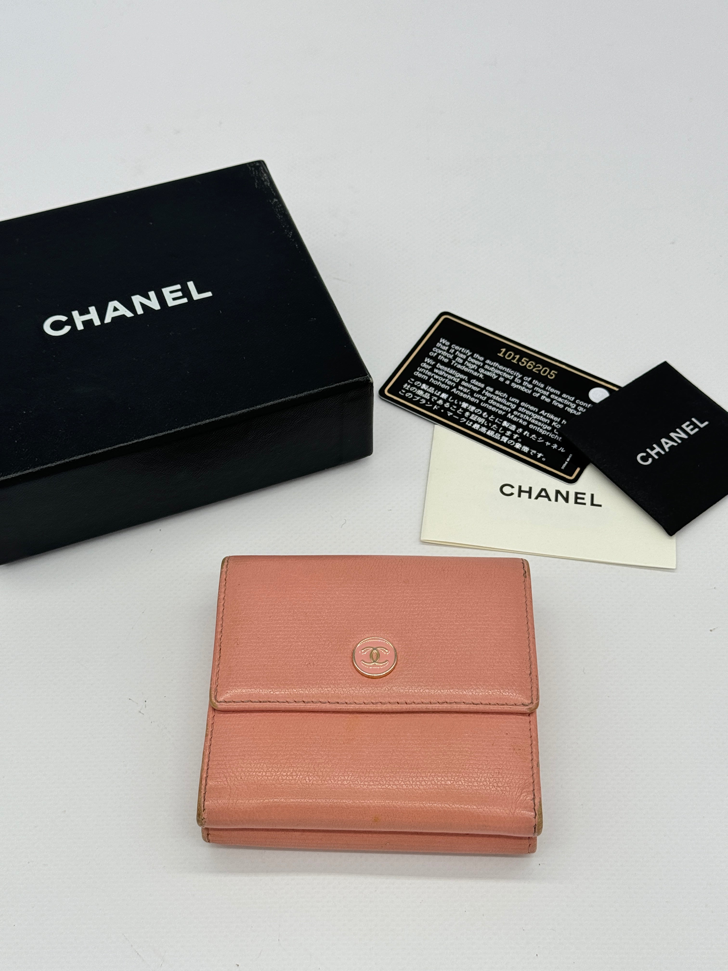 Chanel Button Trifold Wallet