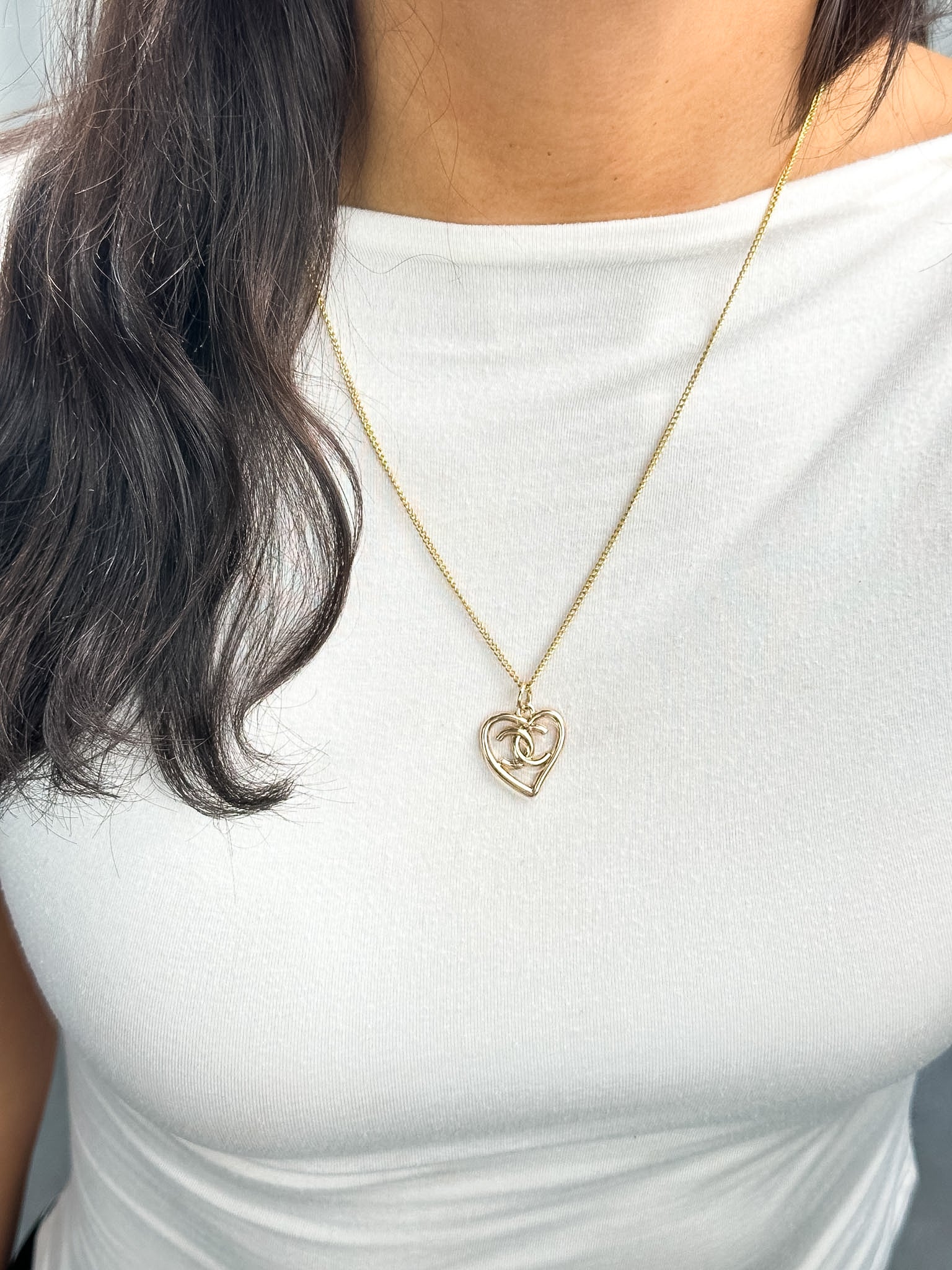 Chanel CC Heart Necklace